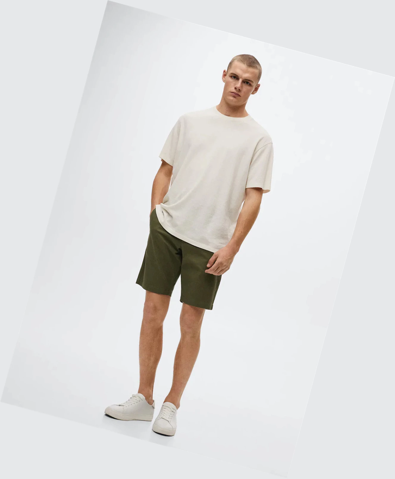 Bermudy Mango Chino Panske Zelene | SK859913