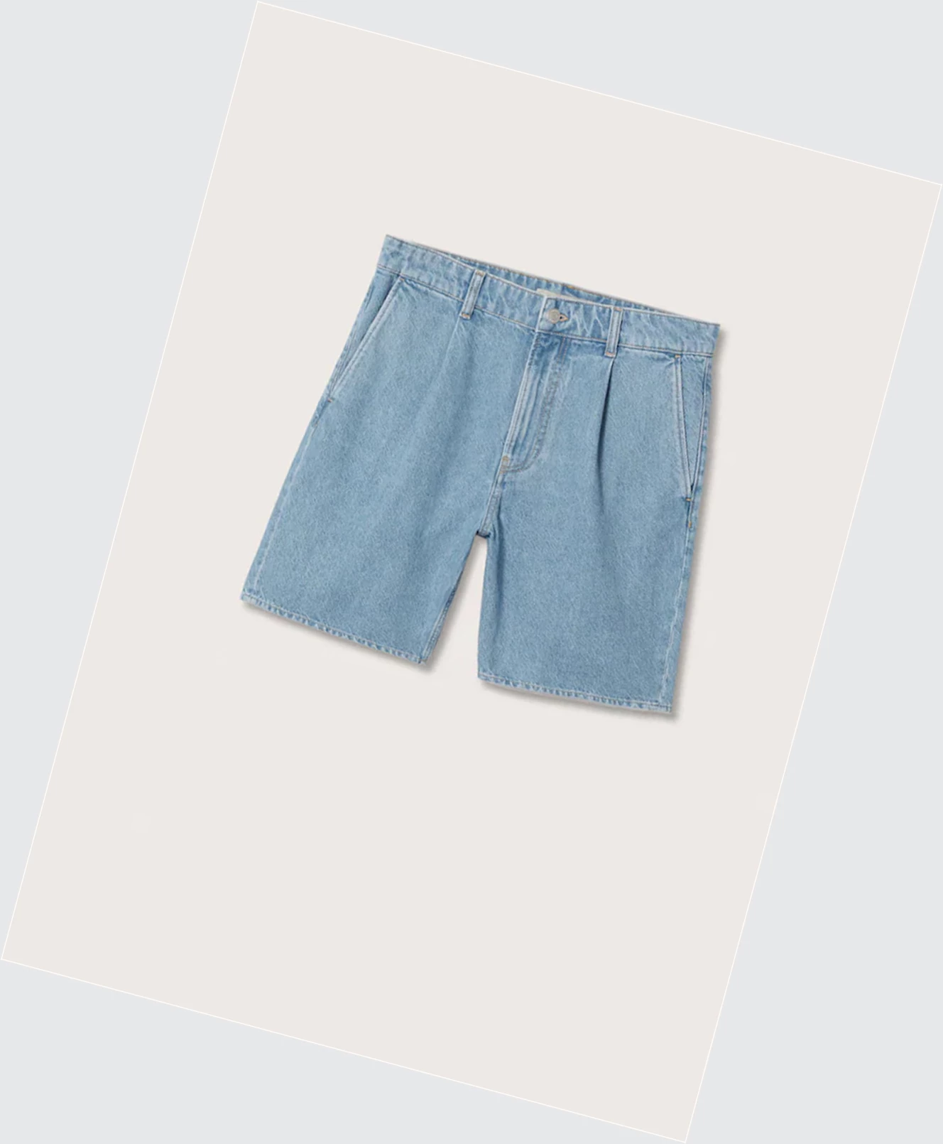 Bermudy Mango Plisované Denim Panske Svetlo Modre | SK859912