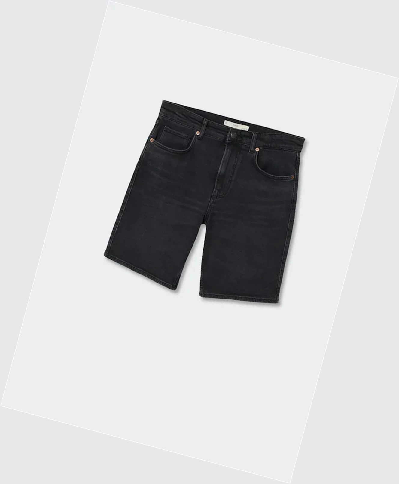 Bermudy Mango Regular-fit Denim Panske Čierne | SK859895