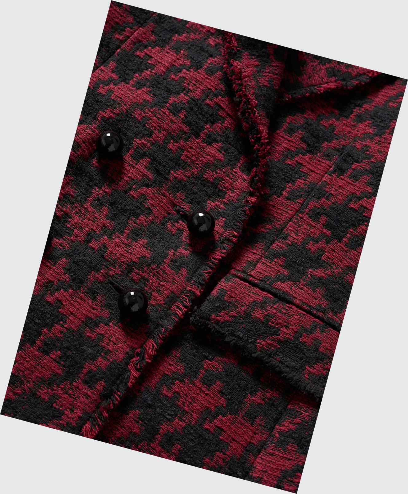 Blejzre Mango Lapels Houndstooth Damske Bordove | SK859945