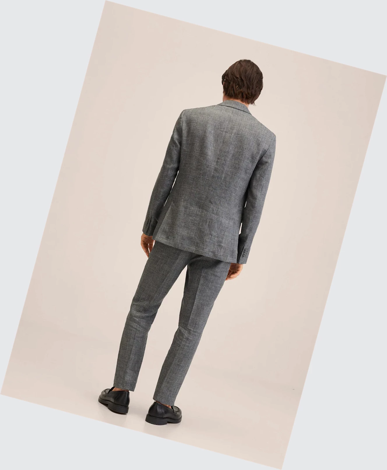 Blejzre Mango Slim Fit Linen Panske Tmavo Siva | SK859939