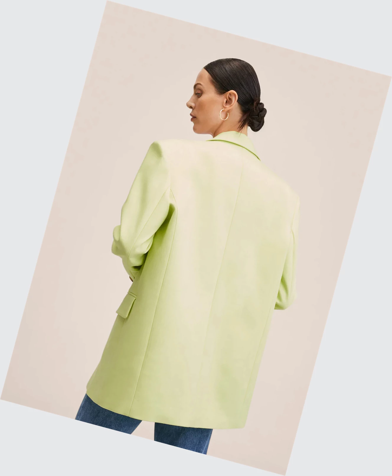 Blejzre Mango Structured Bavlnene Damske Lime | SK859988