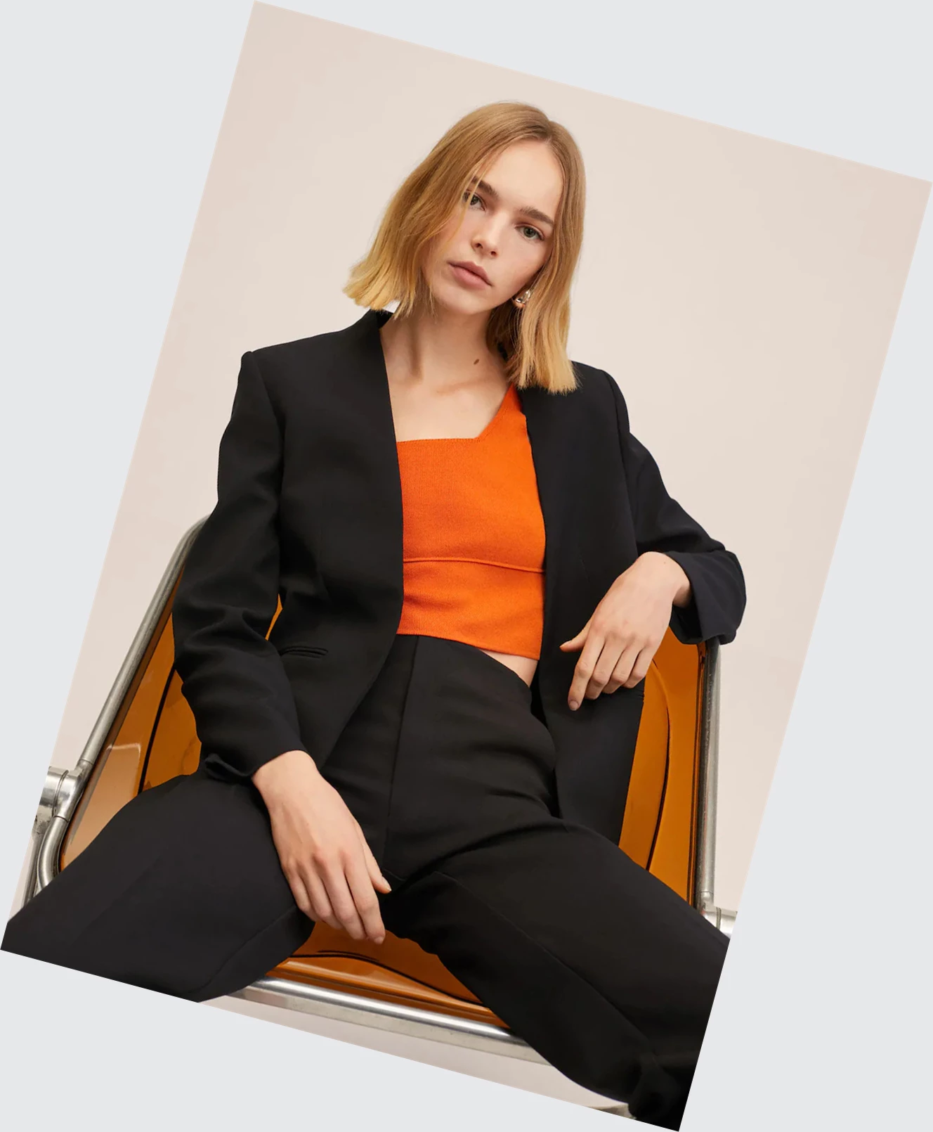 Blejzre Mango Structured Without Lapels Damske Čierne | SK860071