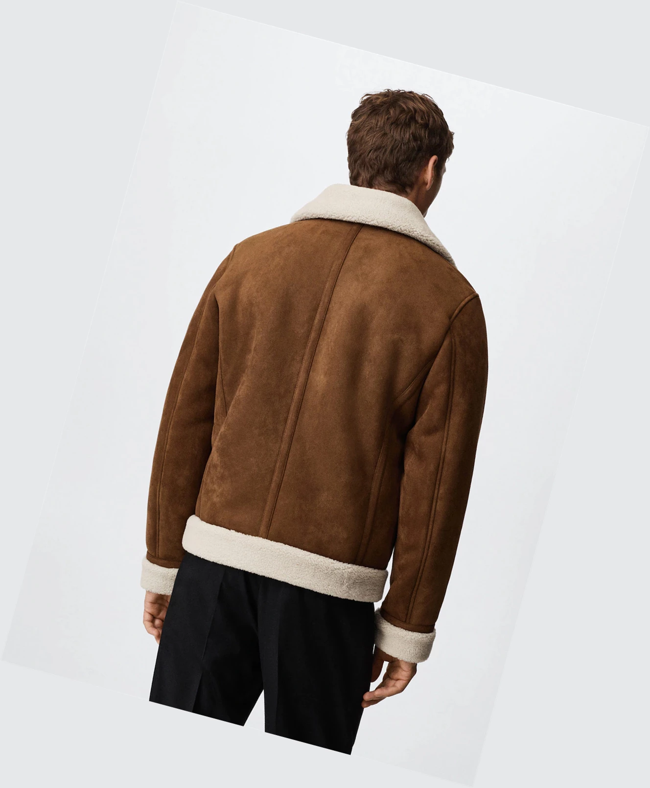 Bomber Bunda Mango Faux Shearling Panske Cognac | SK860114