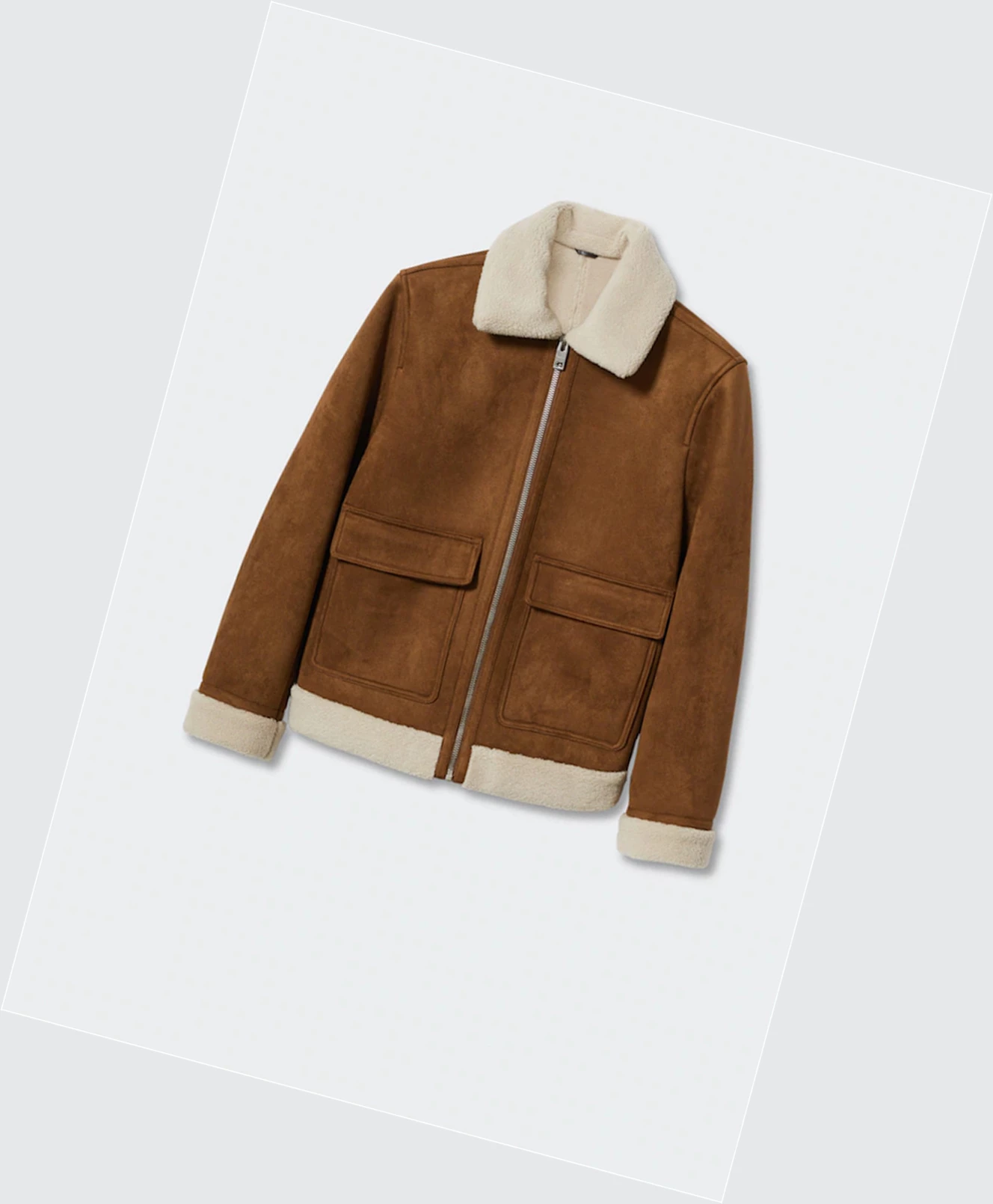 Bomber Bunda Mango Faux Shearling Panske Cognac | SK860114