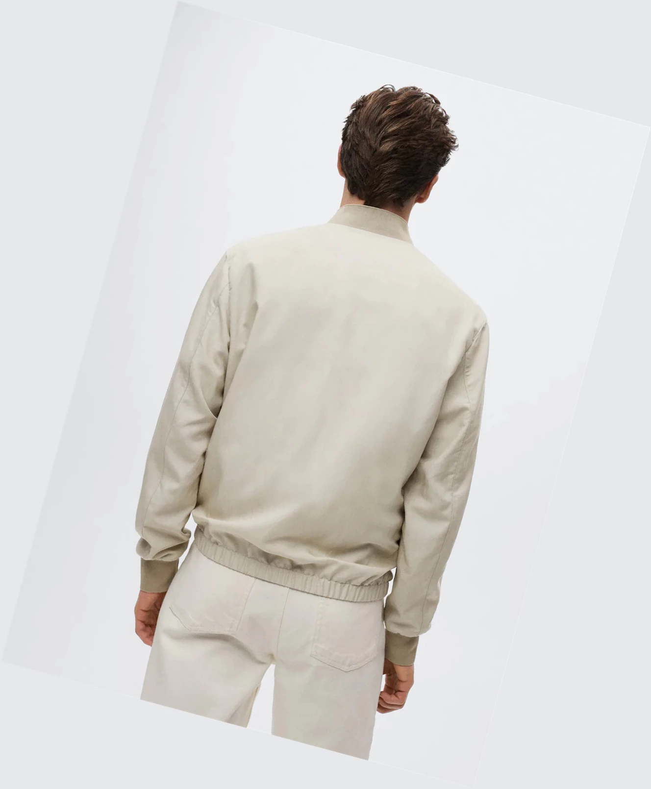 Bomber Bunda Mango Tencel Linen Panske Béžové | SK860118