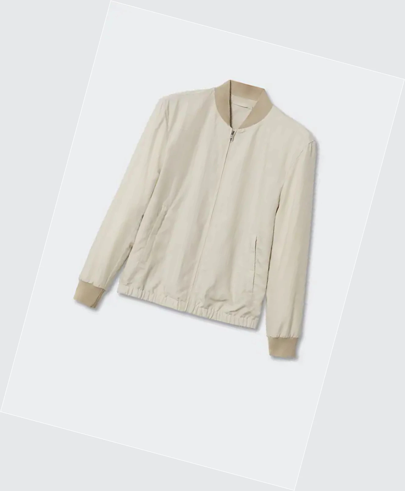 Bomber Bunda Mango Tencel Linen Panske Béžové | SK860118