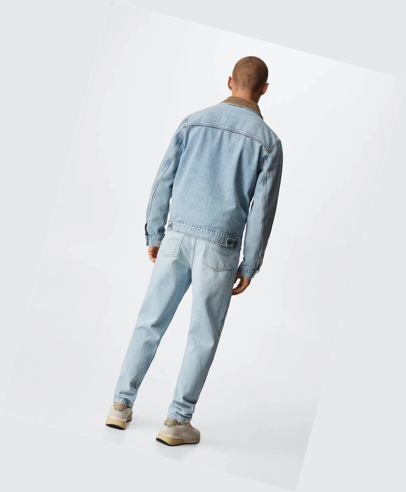 Bundy Mango Corduroy Collar Denim Panske Svetlo Modre | SK860757