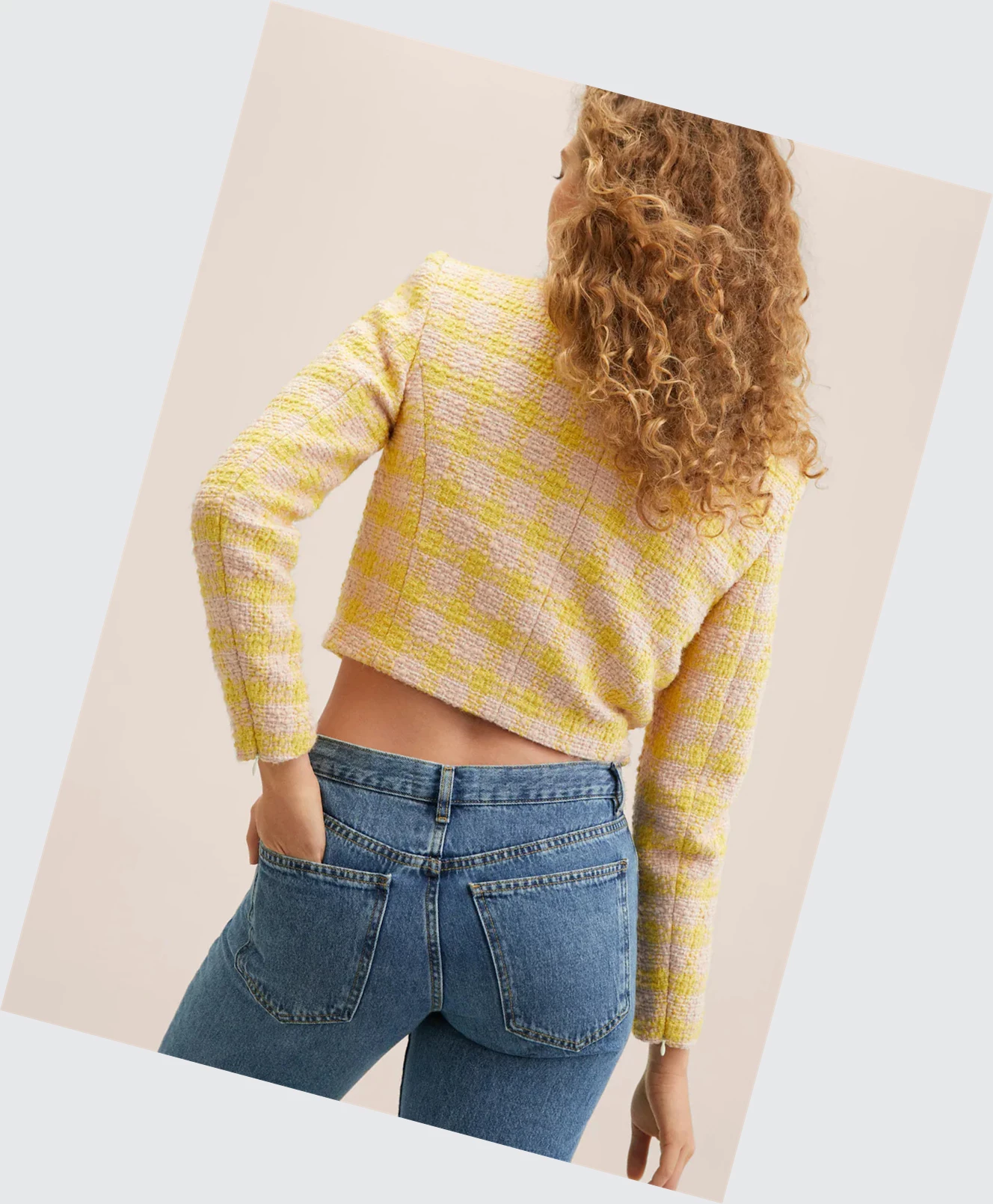 Bundy Mango Crop Tweed Damske Svetlo Ruzove | SK860819