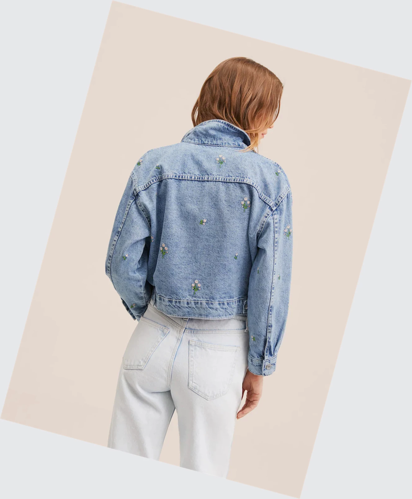 Bundy Mango Embroidered Denim Damske Modre | SK860791