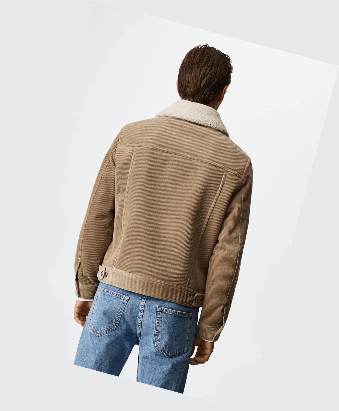 Bundy Mango Faux Shearling-lined Corduroy Panske Béžové | SK860837