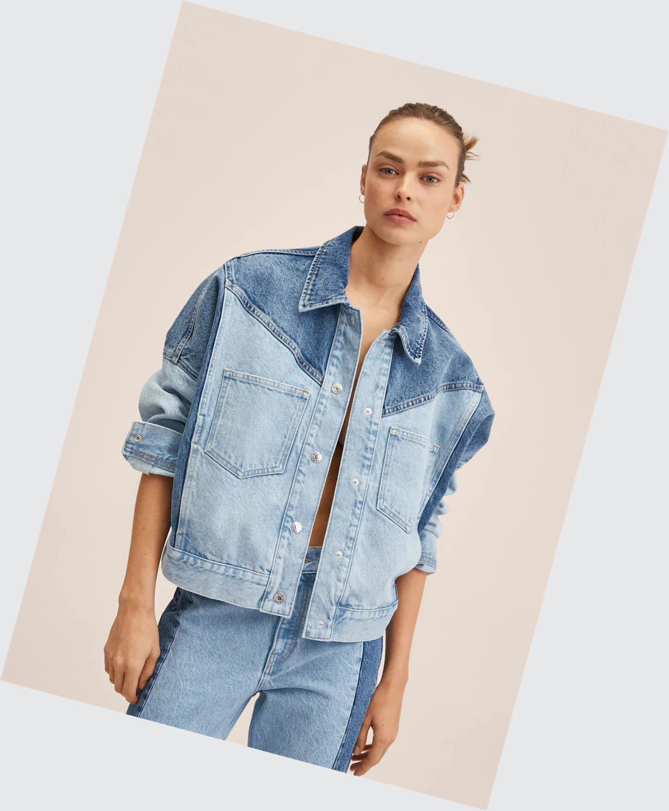 Bundy Mango Oversize Denim Damske Modre | SK860850