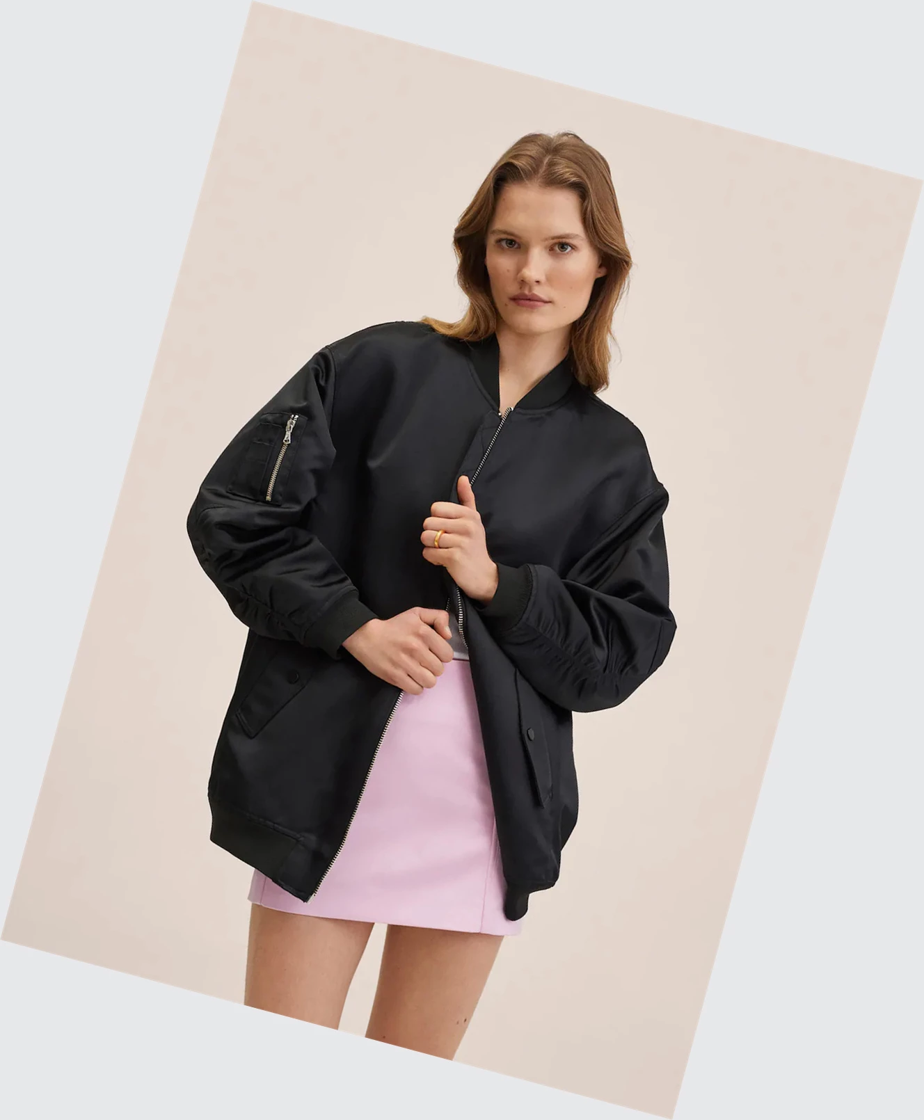 Bundy Mango Oversized Bomber Damske Čierne | SK860821