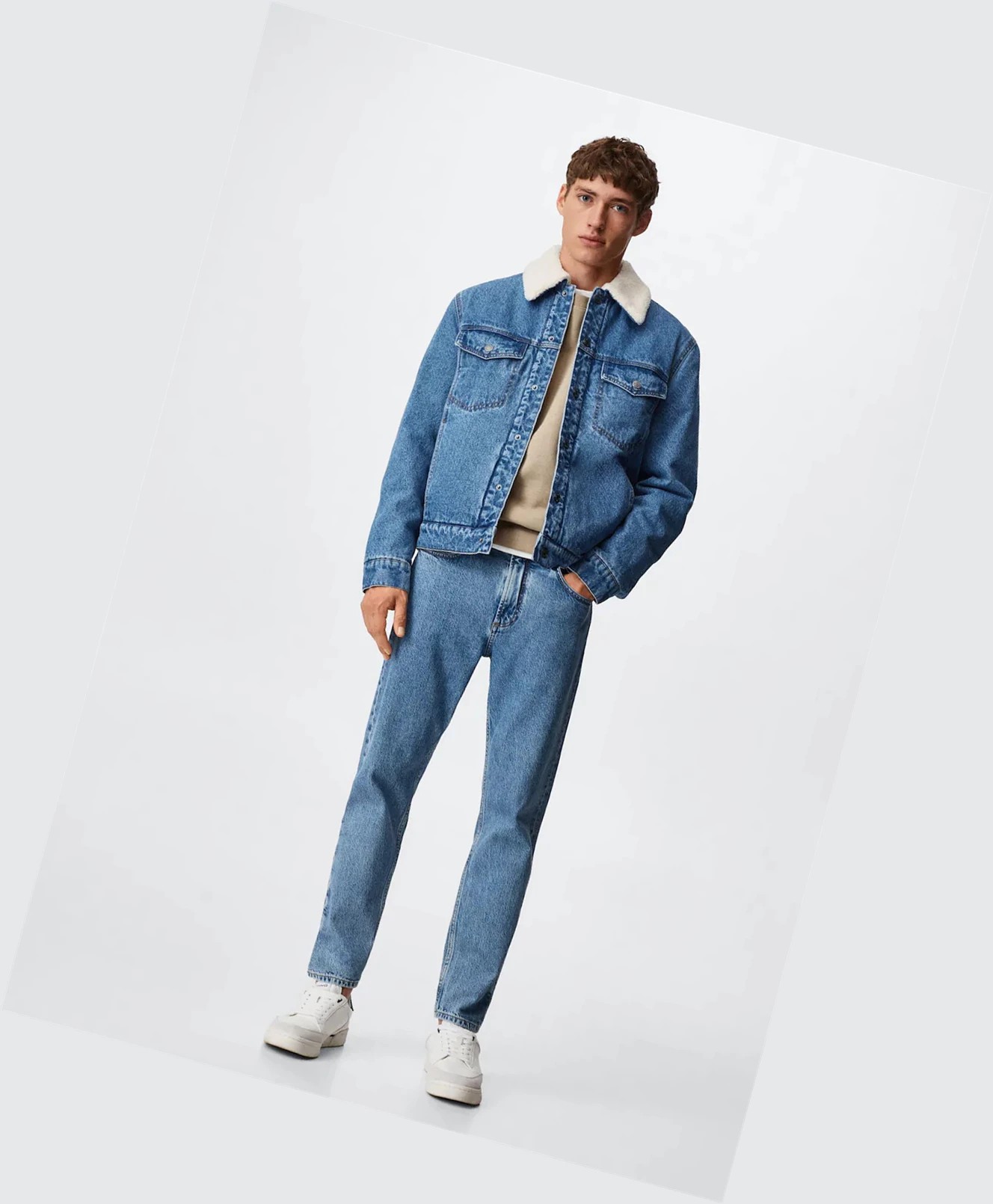 Bundy Mango Shearling Denim Panske Modre | SK860823