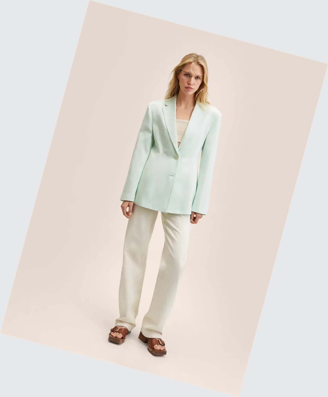 Bundy Mango Structured Linen Damske Zelene | SK860768