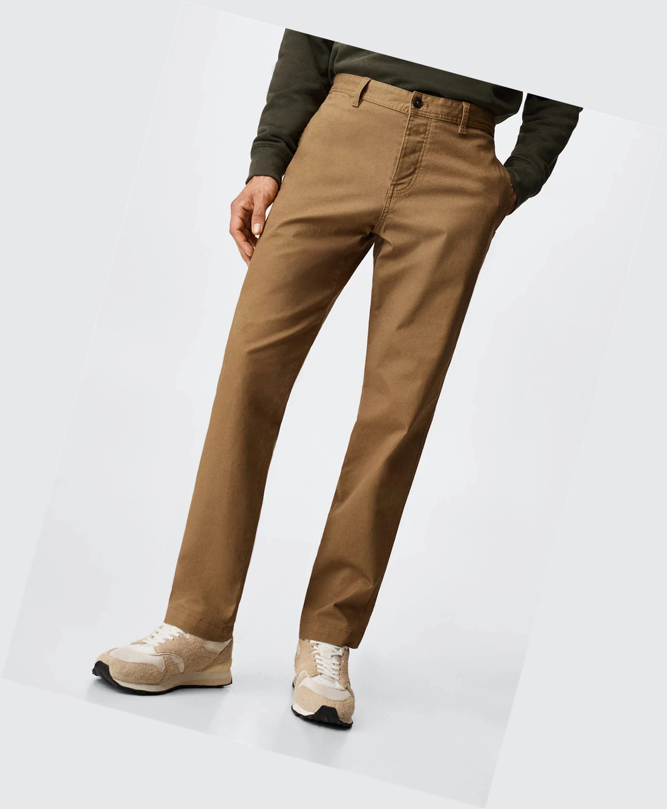 Chino Nohavice Mango Rovno Fit Panske Hnede | SK860248