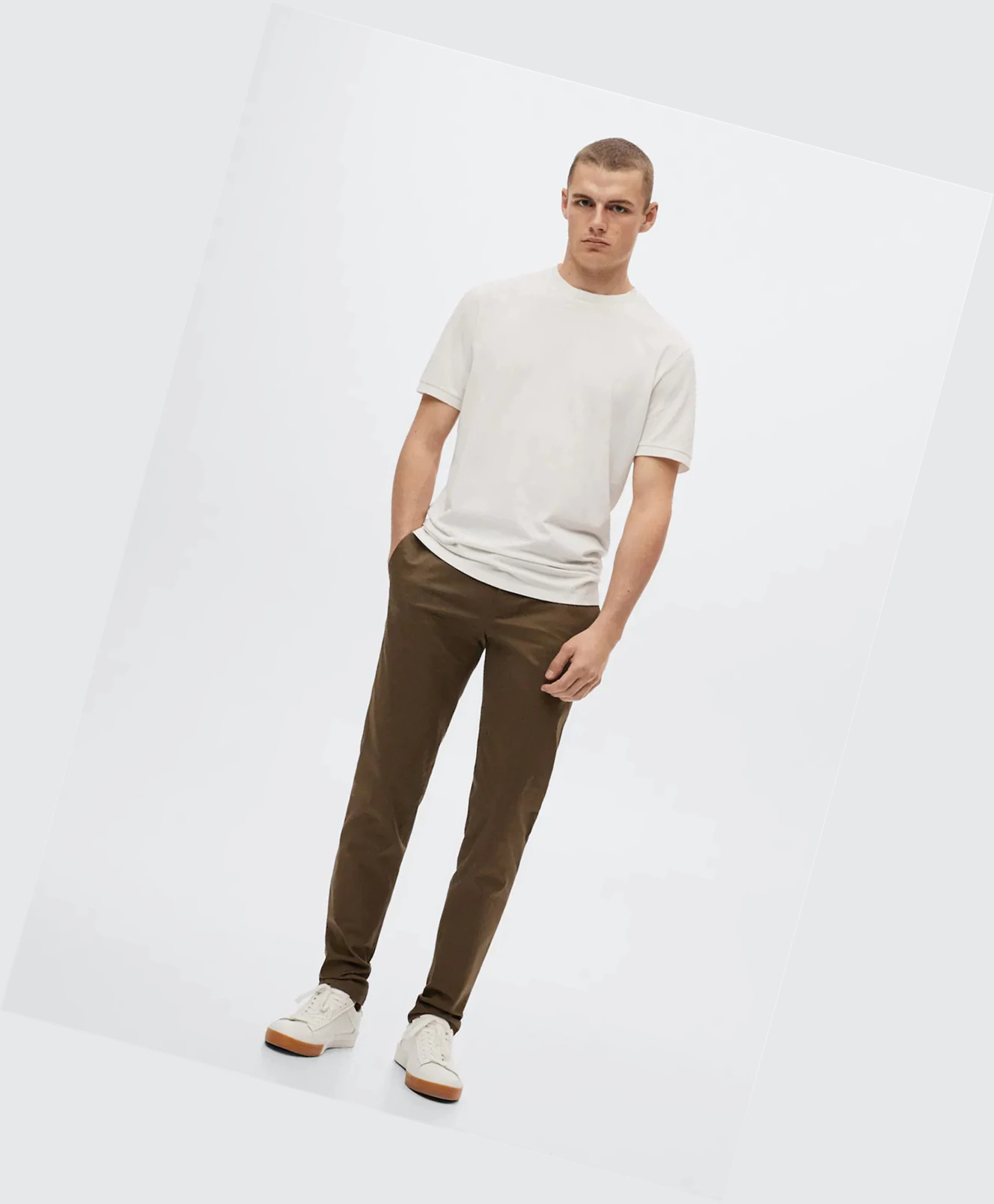 Chino Nohavice Mango Slim Fit Panske Hnede | SK860257