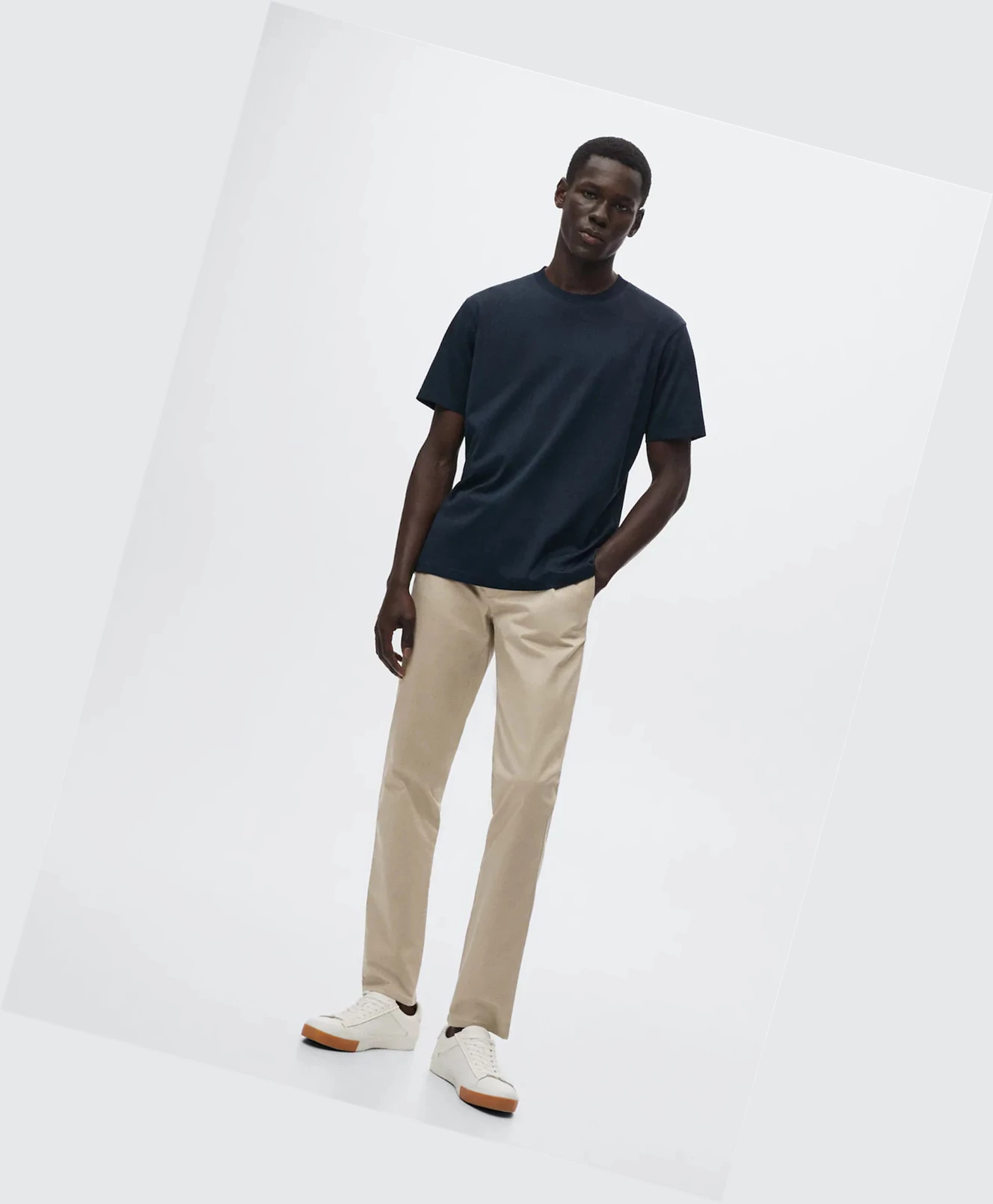 Chino Nohavice Mango Slim Fit Panske Sand | SK860251