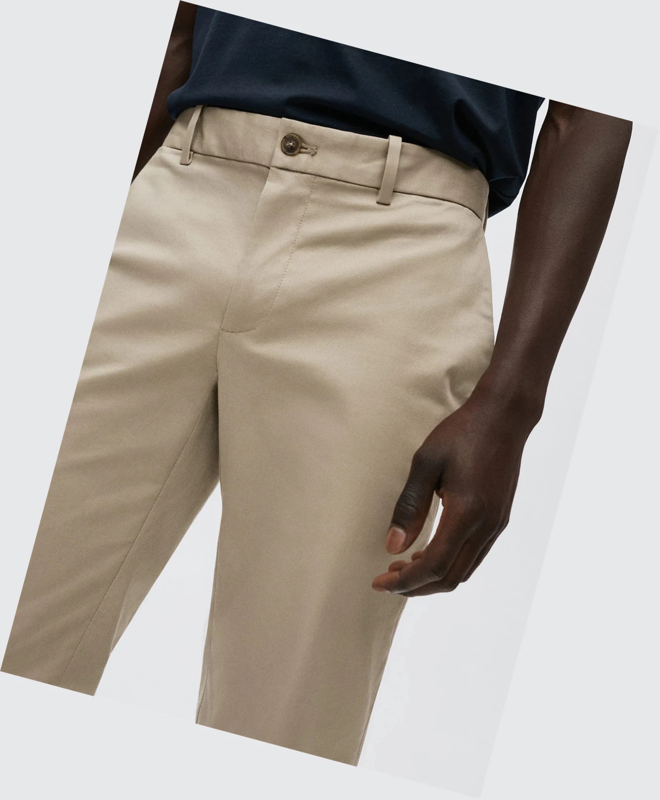 Chino Nohavice Mango Slim Fit Panske Sand | SK860251