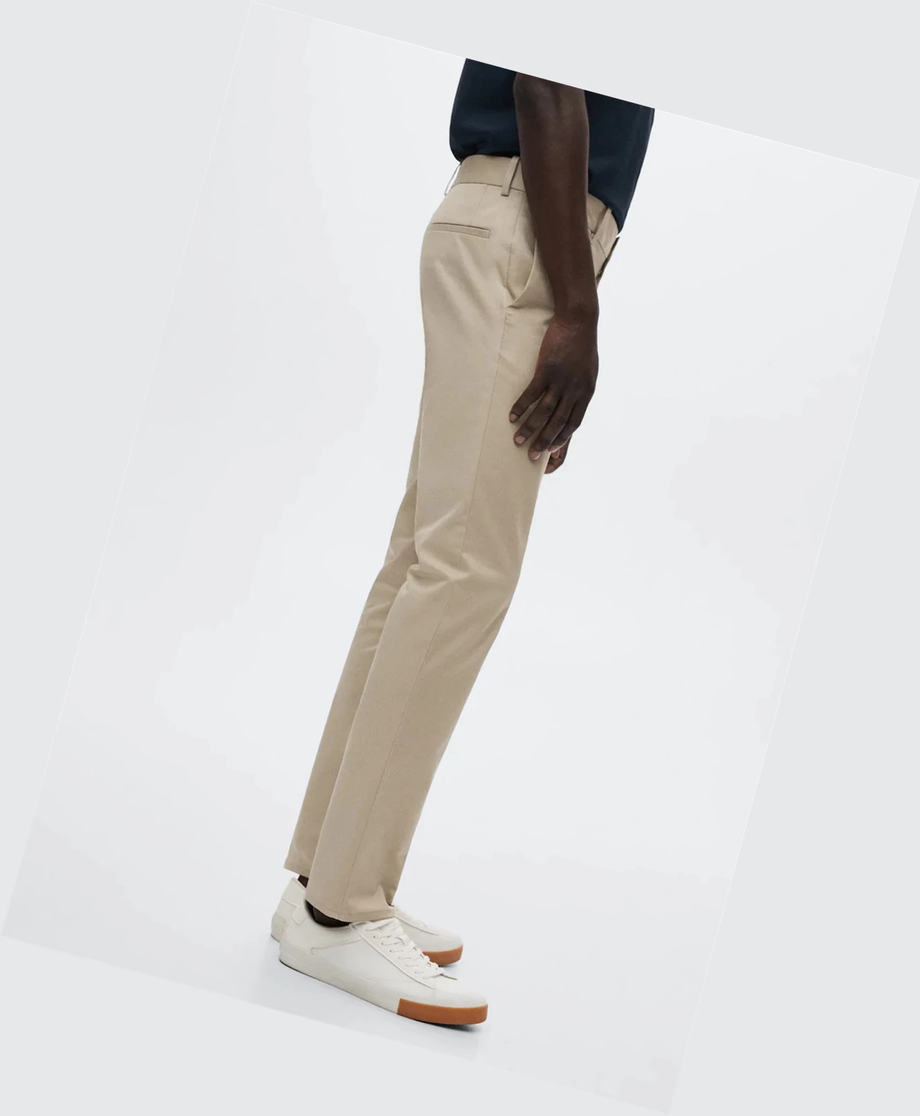 Chino Nohavice Mango Slim Fit Panske Sand | SK860251