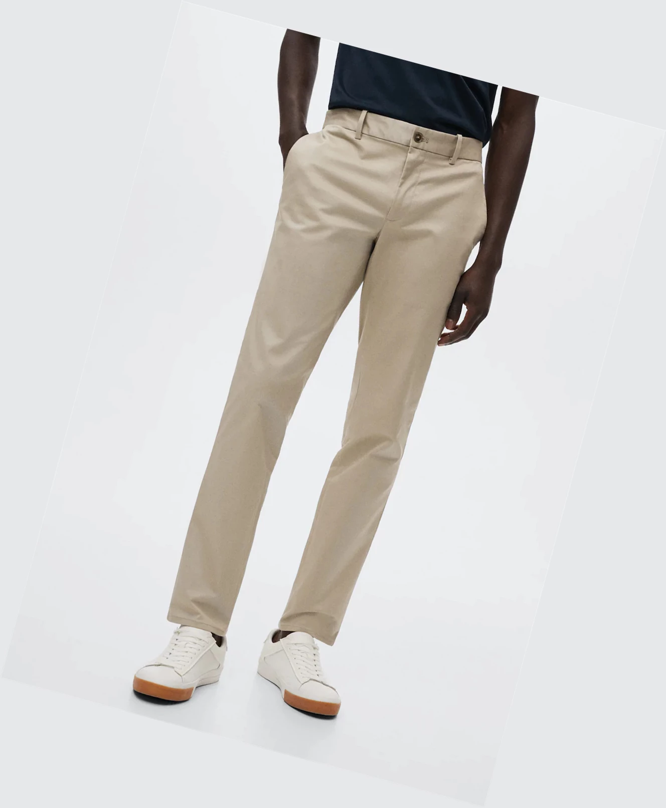 Chino Nohavice Mango Slim Fit Panske Sand | SK860251