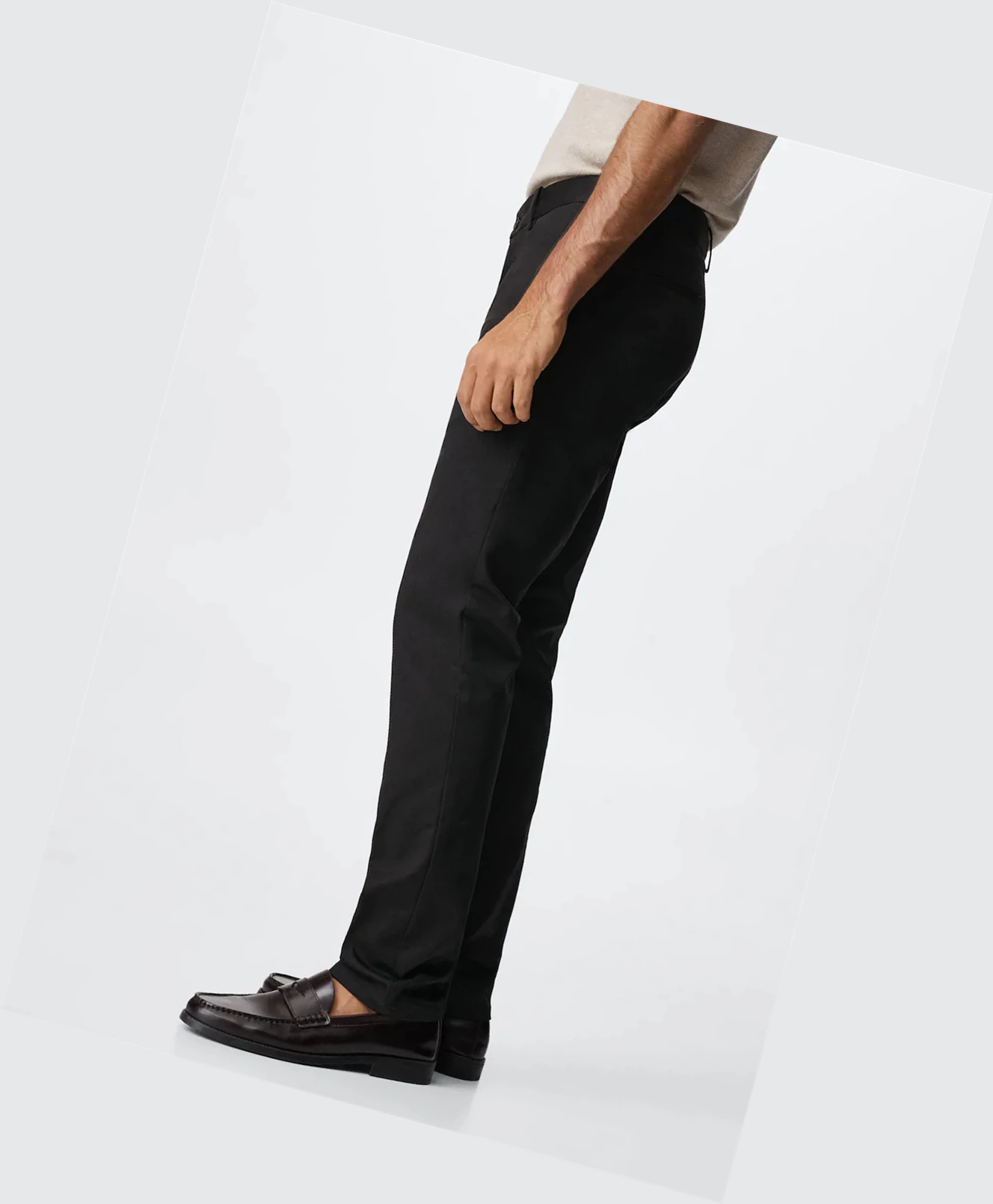 Chino Nohavice Mango Slim Fit Panske Čierne | SK860252