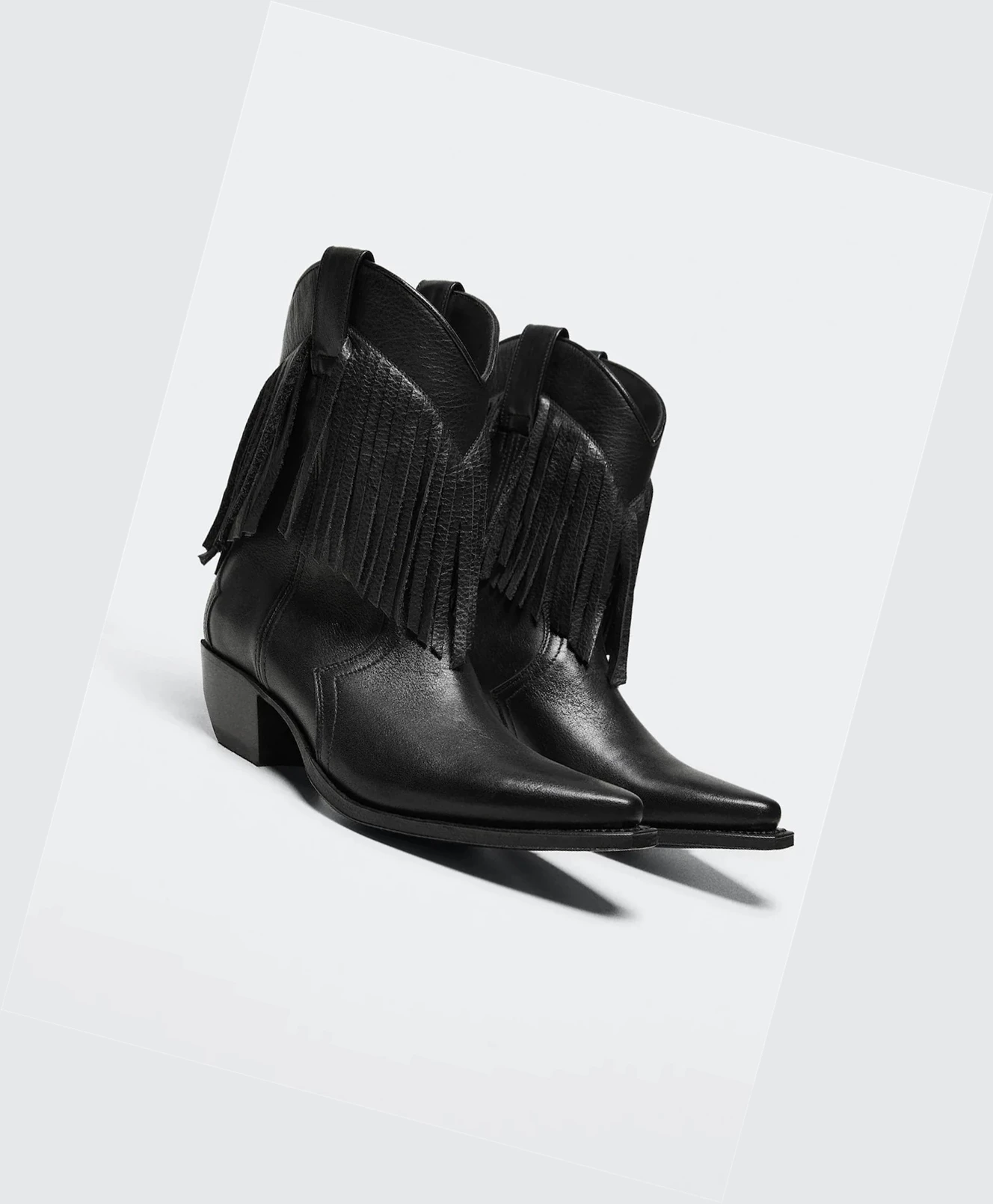 Cizmy Mango Fringed Kozene Damske Čierne | SK859730