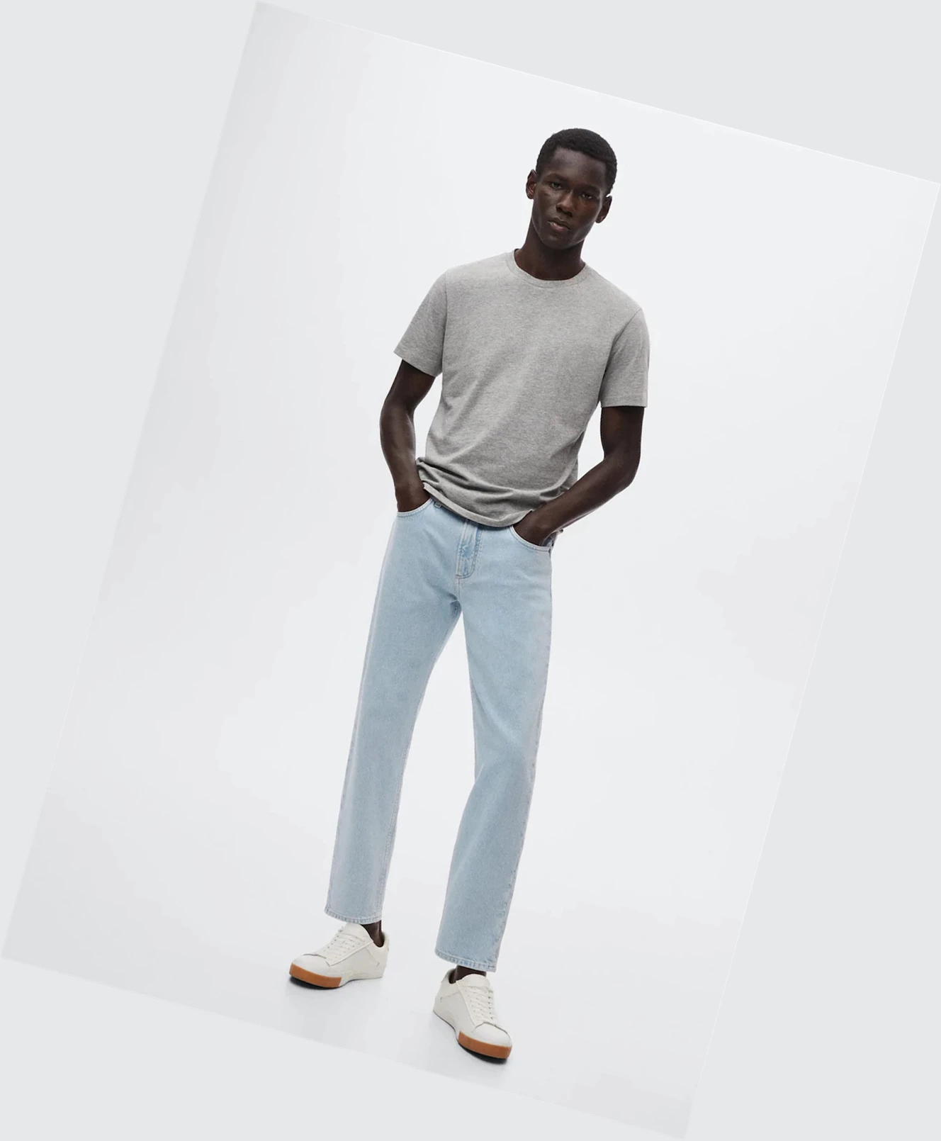 Džínsy Mango Ben Tapered Cropped Panske Modre | SK860959