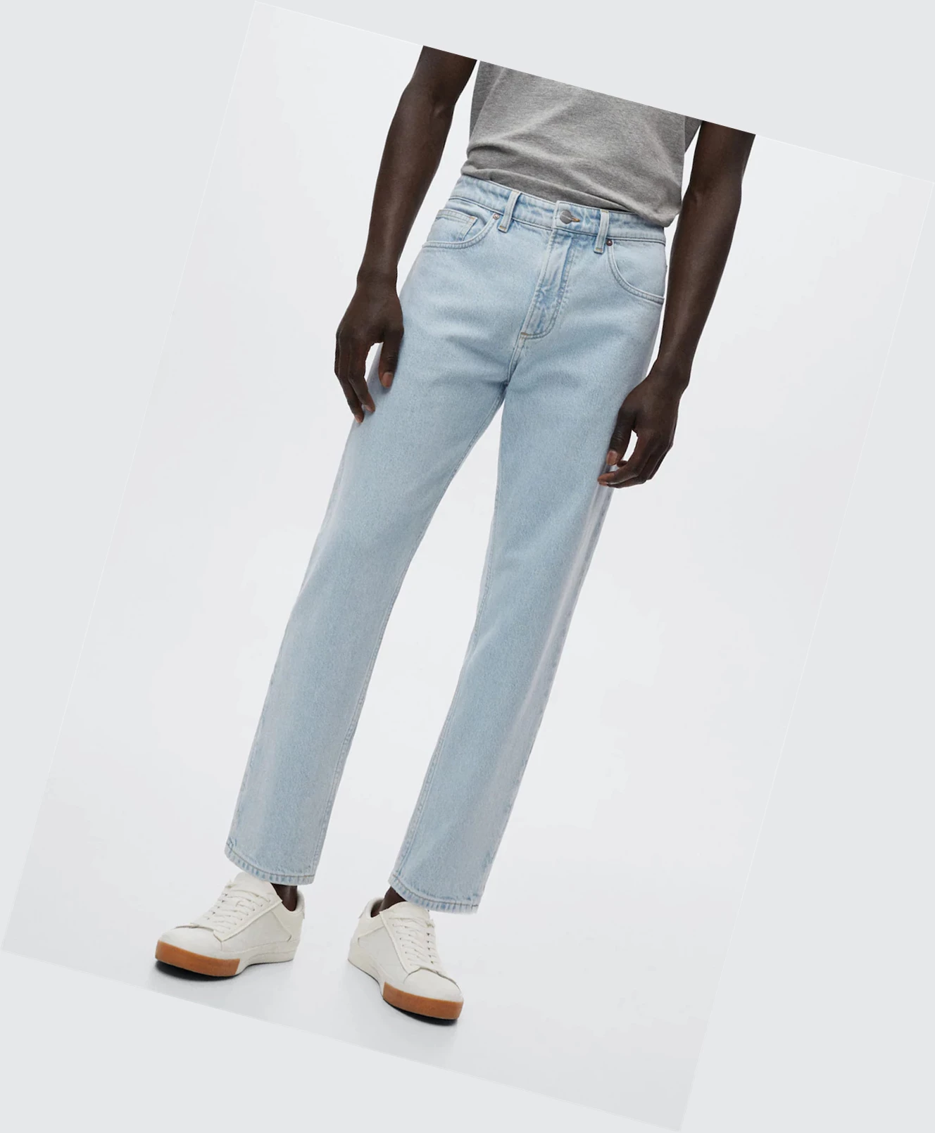 Džínsy Mango Ben Tapered Cropped Panske Modre | SK860959