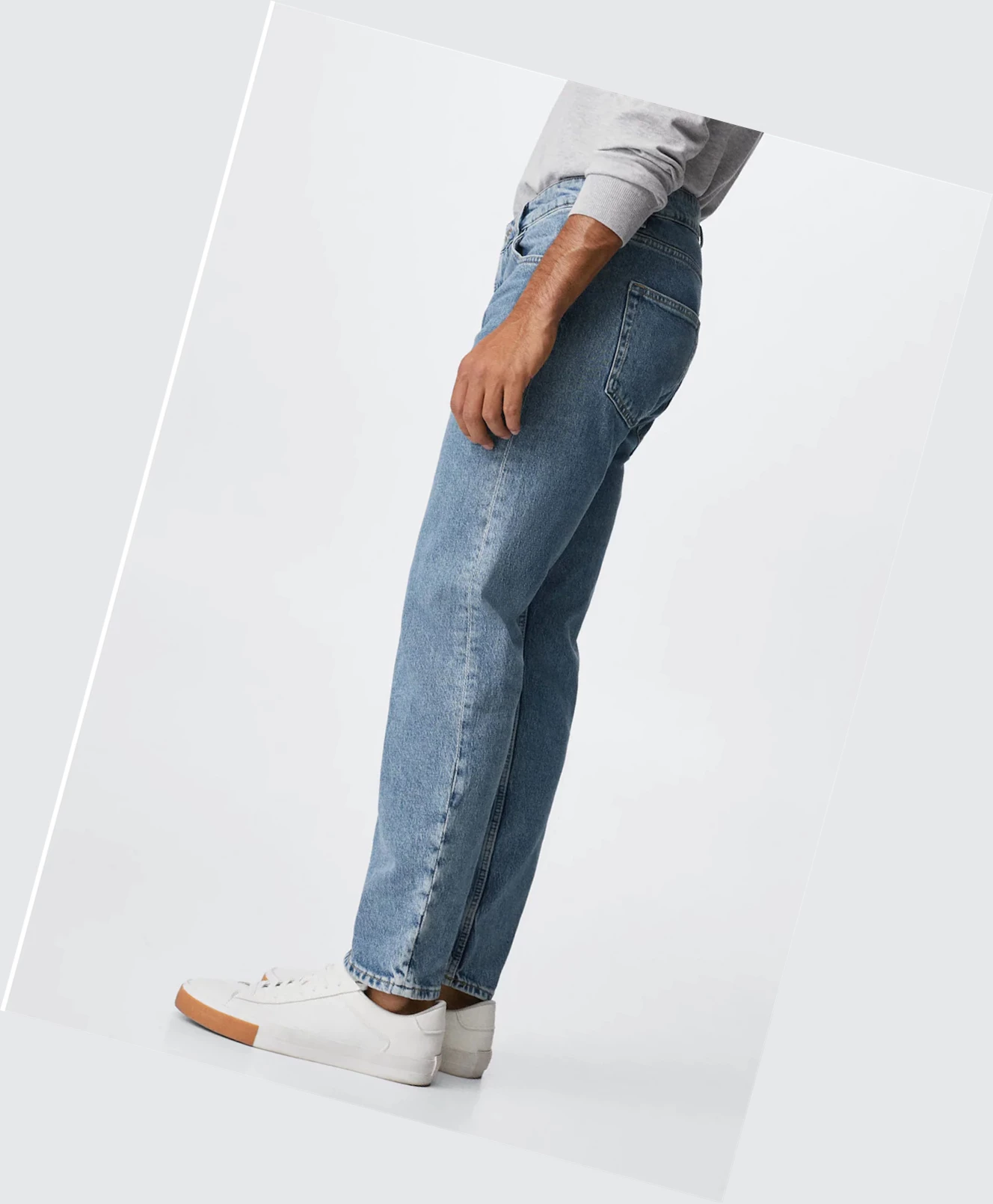 Džínsy Mango Ben Tapered Cropped Panske Modre | SK860964