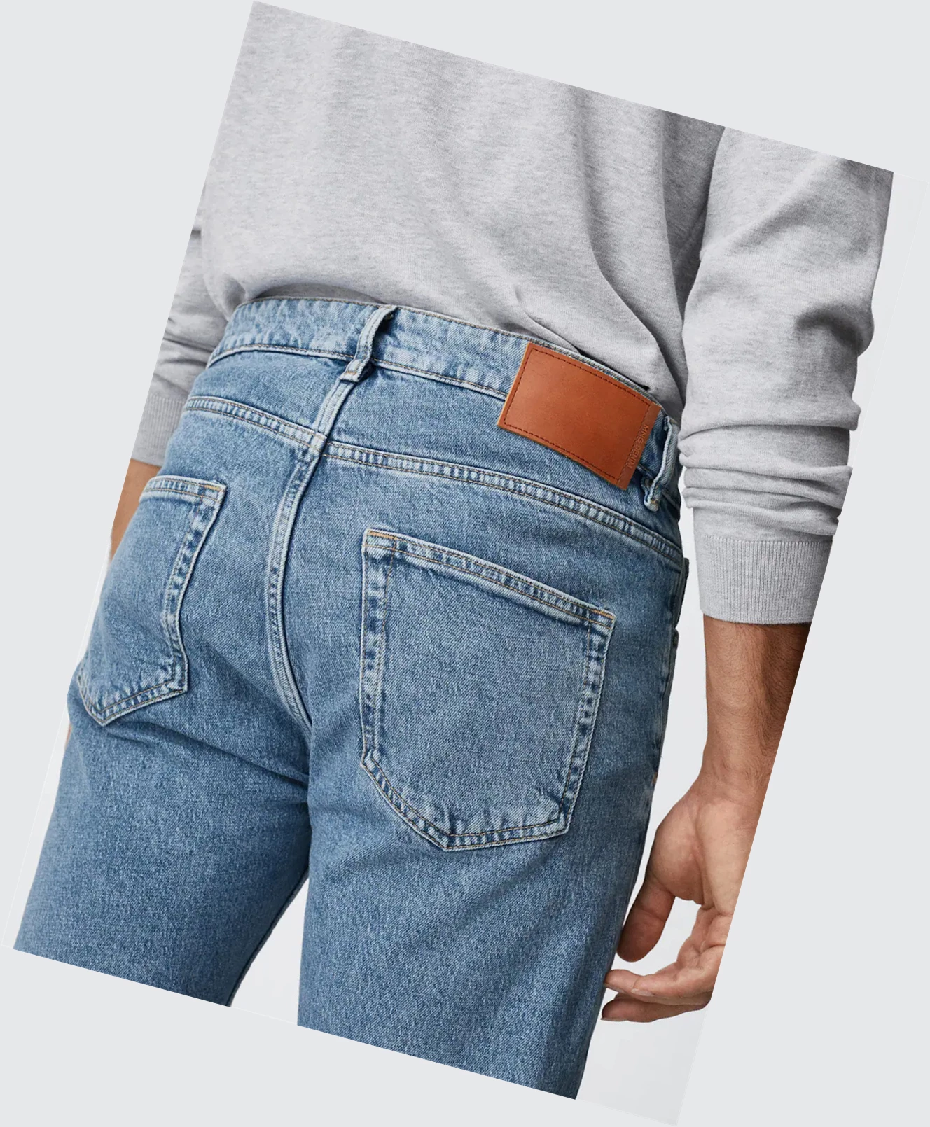 Džínsy Mango Ben Tapered Cropped Panske Modre | SK860964