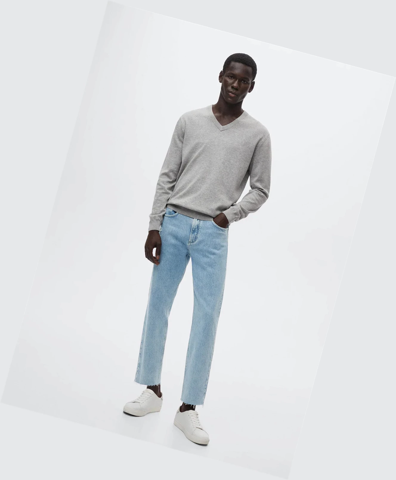 Džínsy Mango Ben Tapered Cropped Panske Svetlo Modre | SK860973