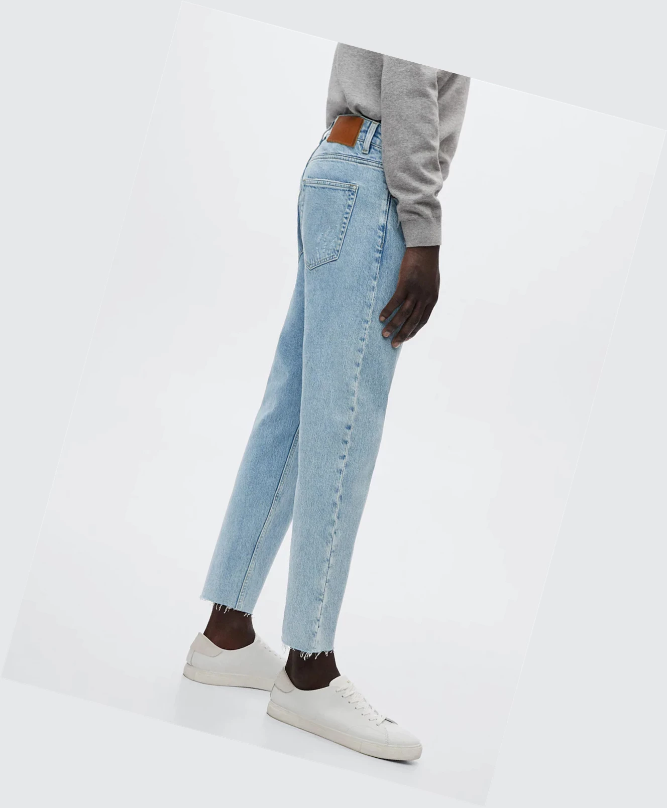 Džínsy Mango Ben Tapered Cropped Panske Svetlo Modre | SK860973