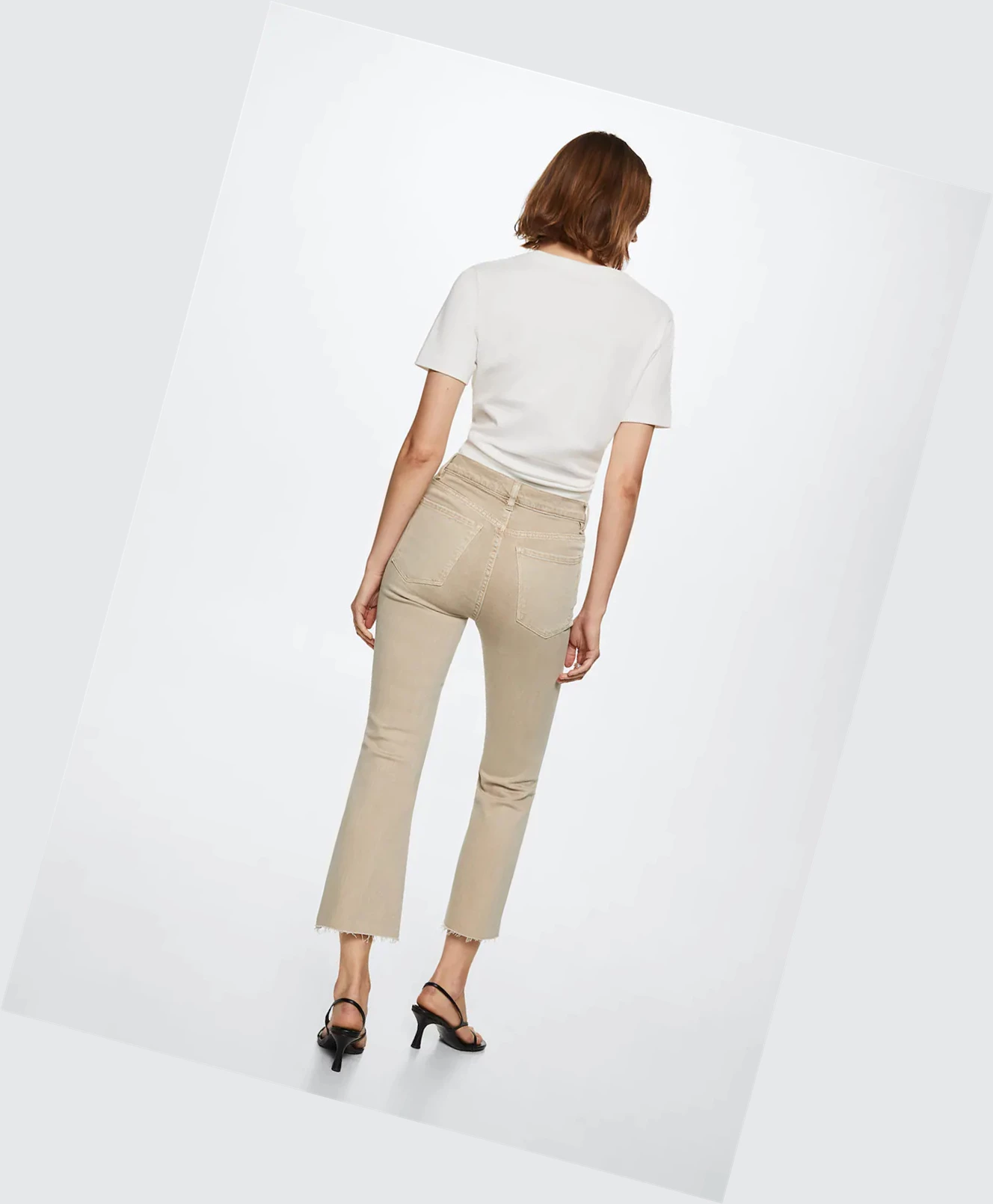 Džínsy Mango High-waist Bootcut Damske Sand | SK860935