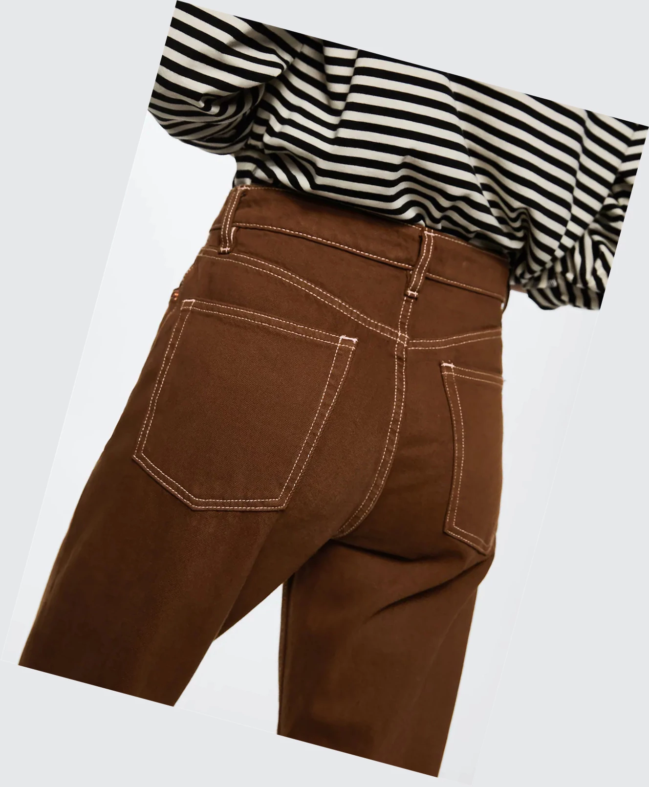 Džínsy Mango High-waist Cropped Rovno Damske Hnede | SK860912