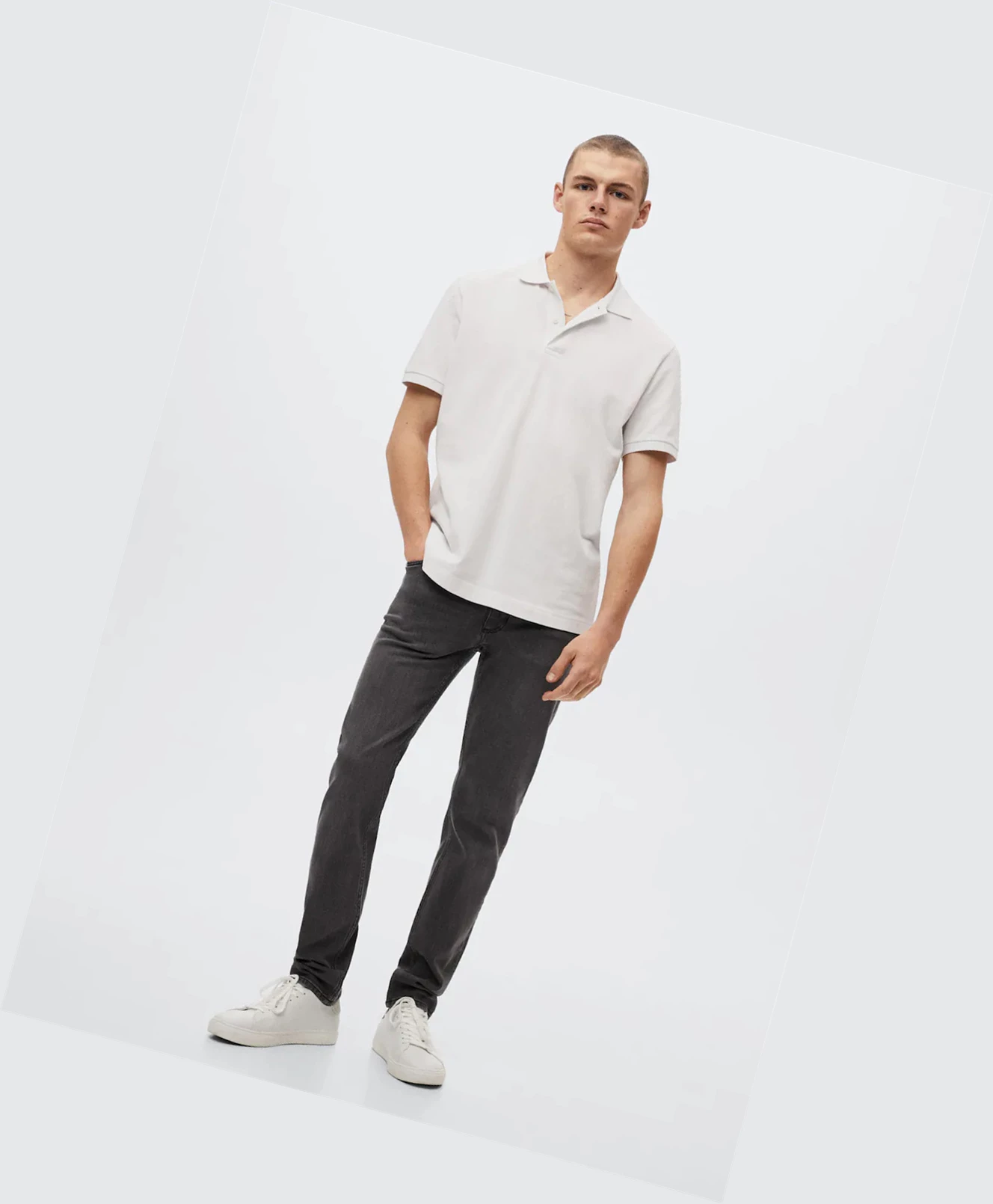 Džínsy Mango Jan Slim Fit Panske Siva | SK860991