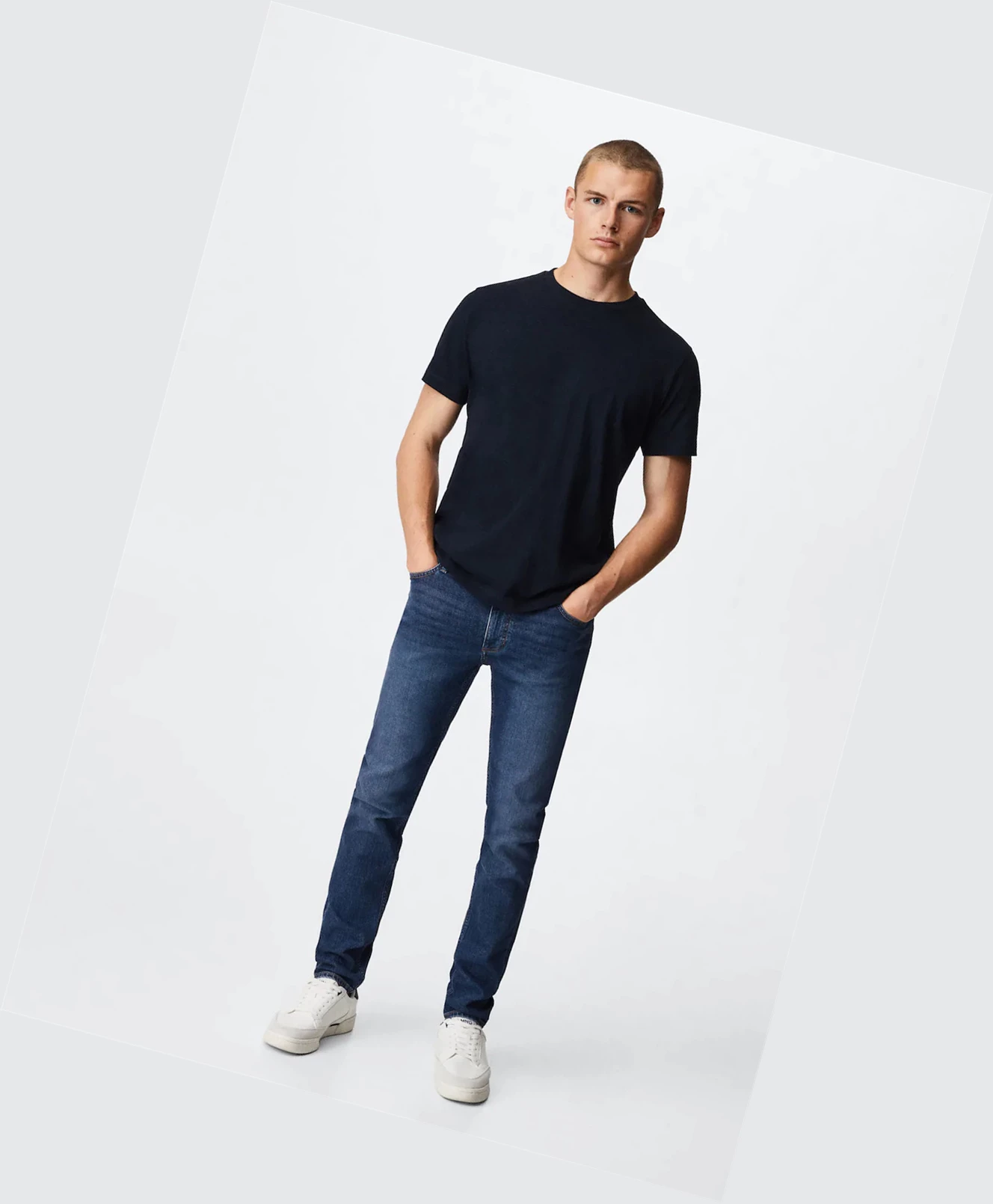 Džínsy Mango Jan Slim Fit Panske Tmavo Modre | SK860980