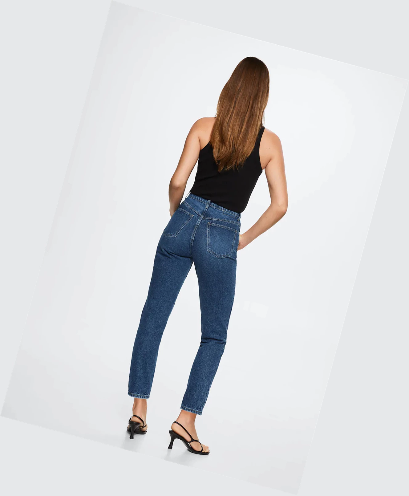 Džínsy Mango Mom High-waist Damske Tmavo Modre | SK860944