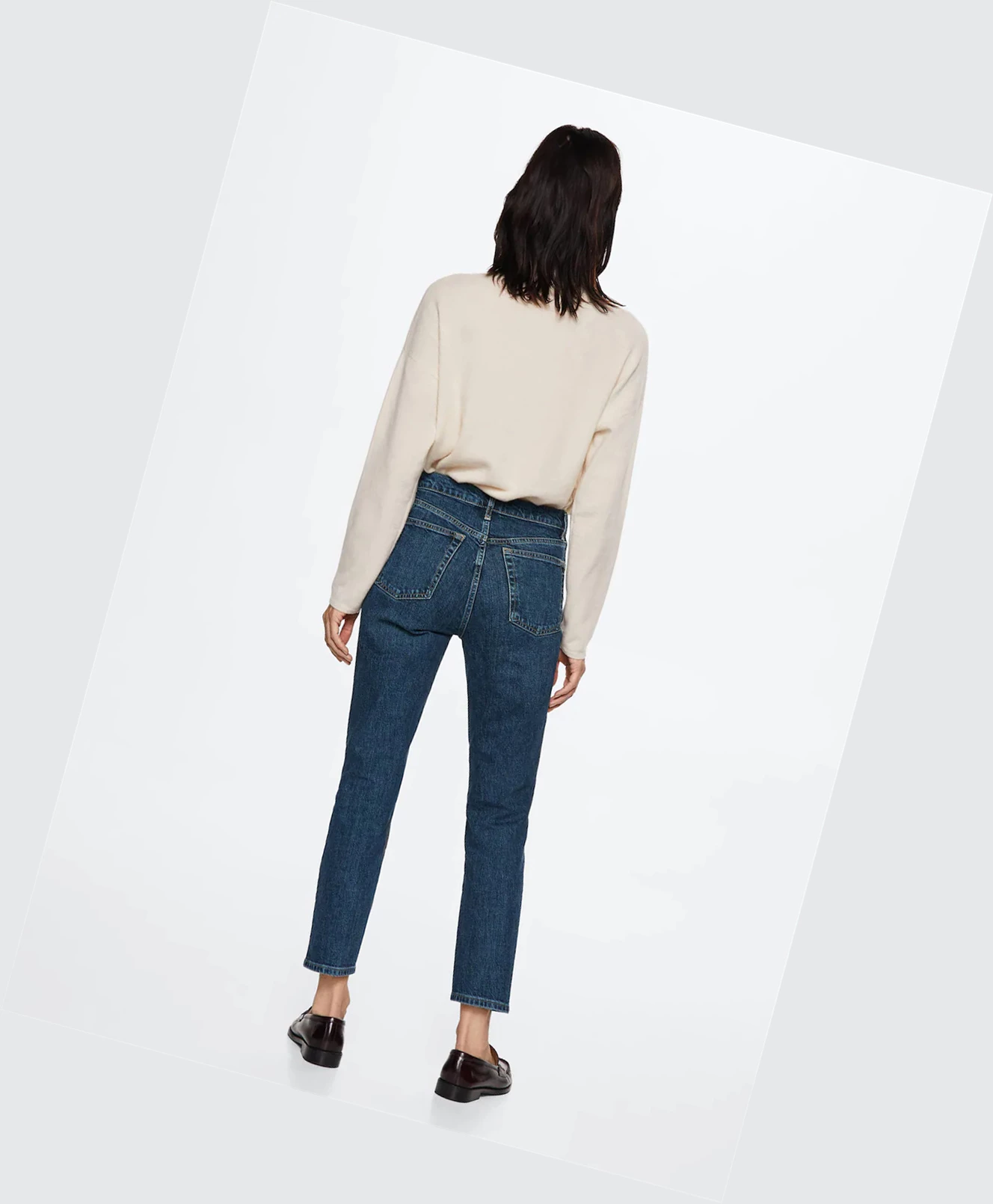 Džínsy Mango Slim Cropped Damske Tmavo Modre | SK860952