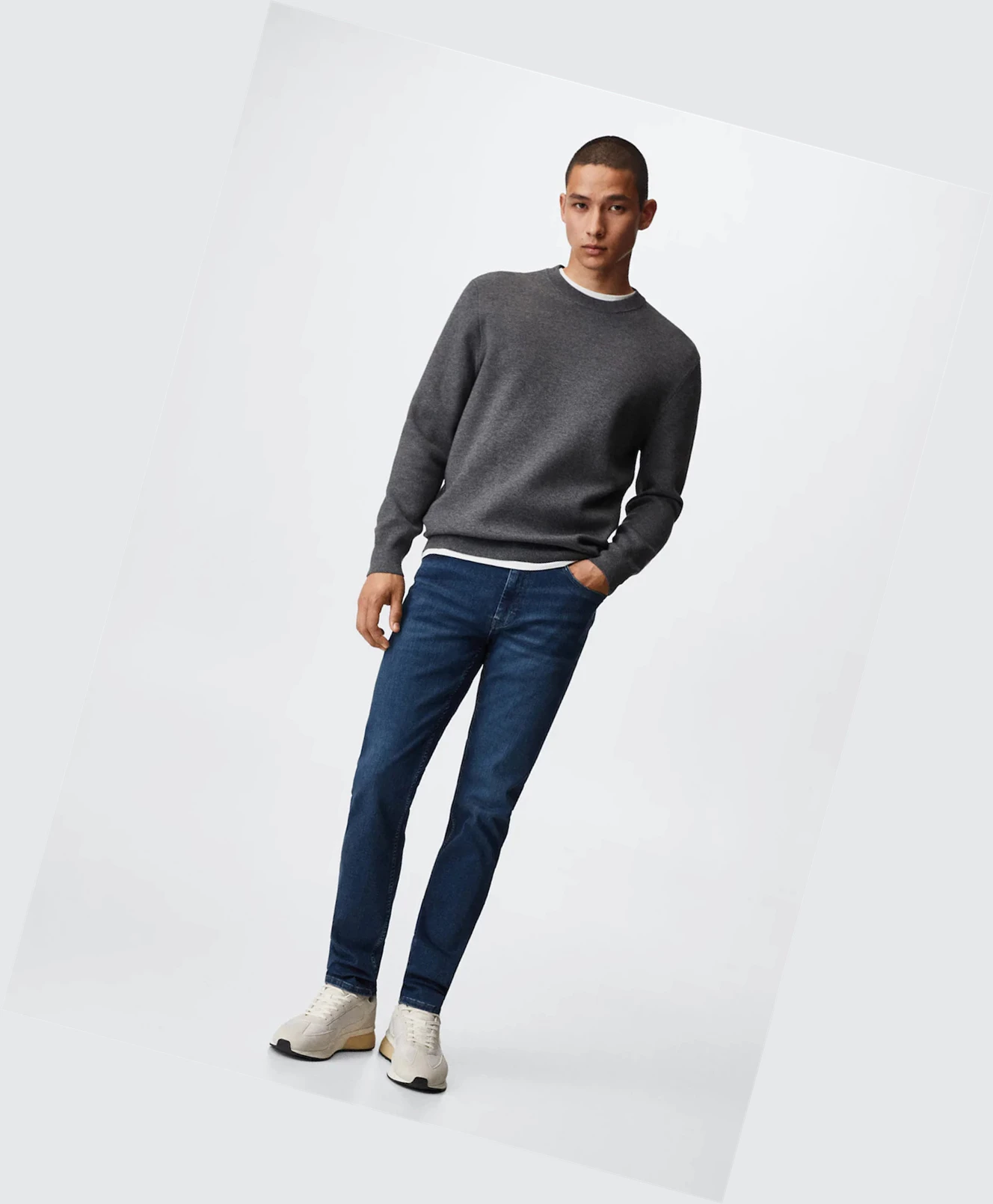 Džínsy Mango Slim Fit Ultra Soft Touch Patrick Panske Tmavo Modre | SK861046