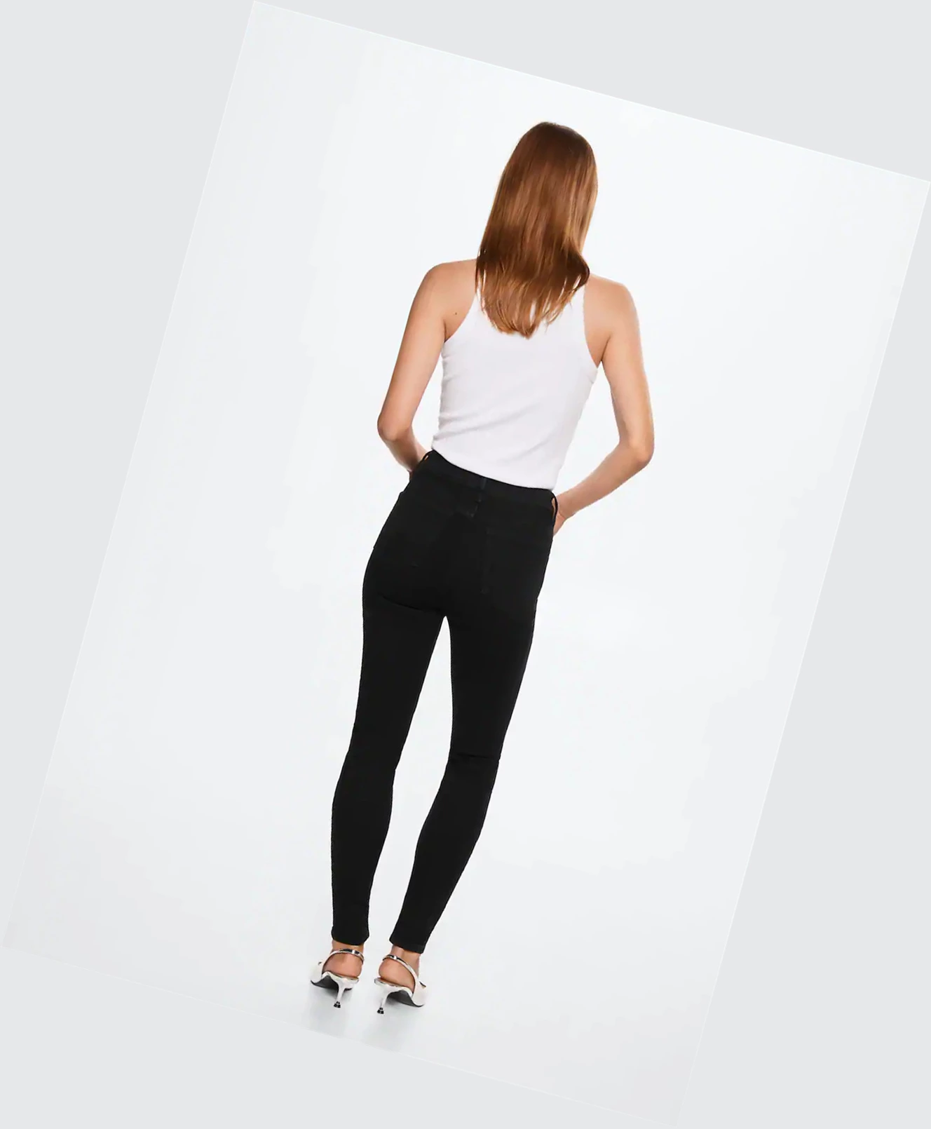 Džínsy Mango Soho High-waist Vychudnutý Damske Čierne | SK861022