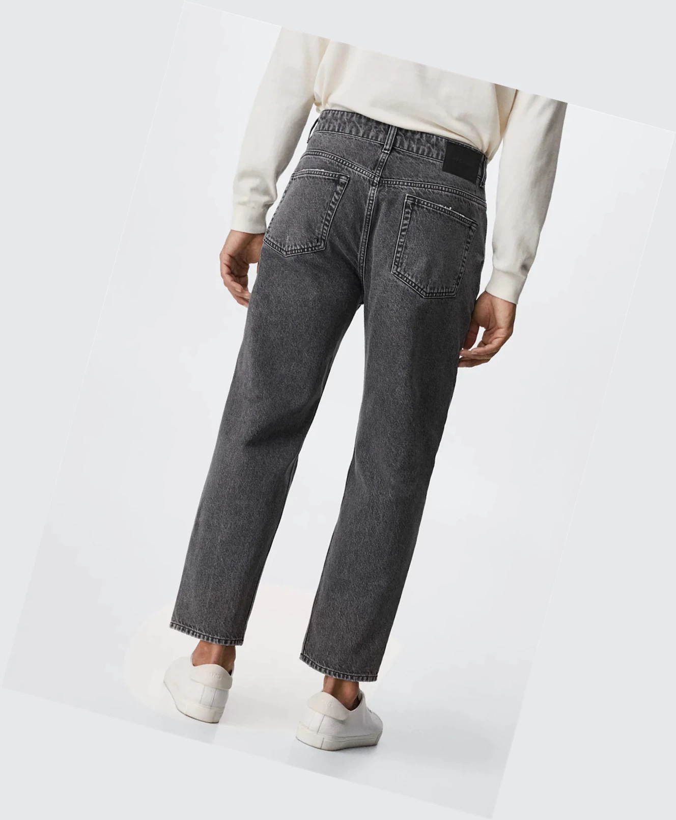 Džínsy Mango Tapered Loose Cropped Panske Siva | SK861018