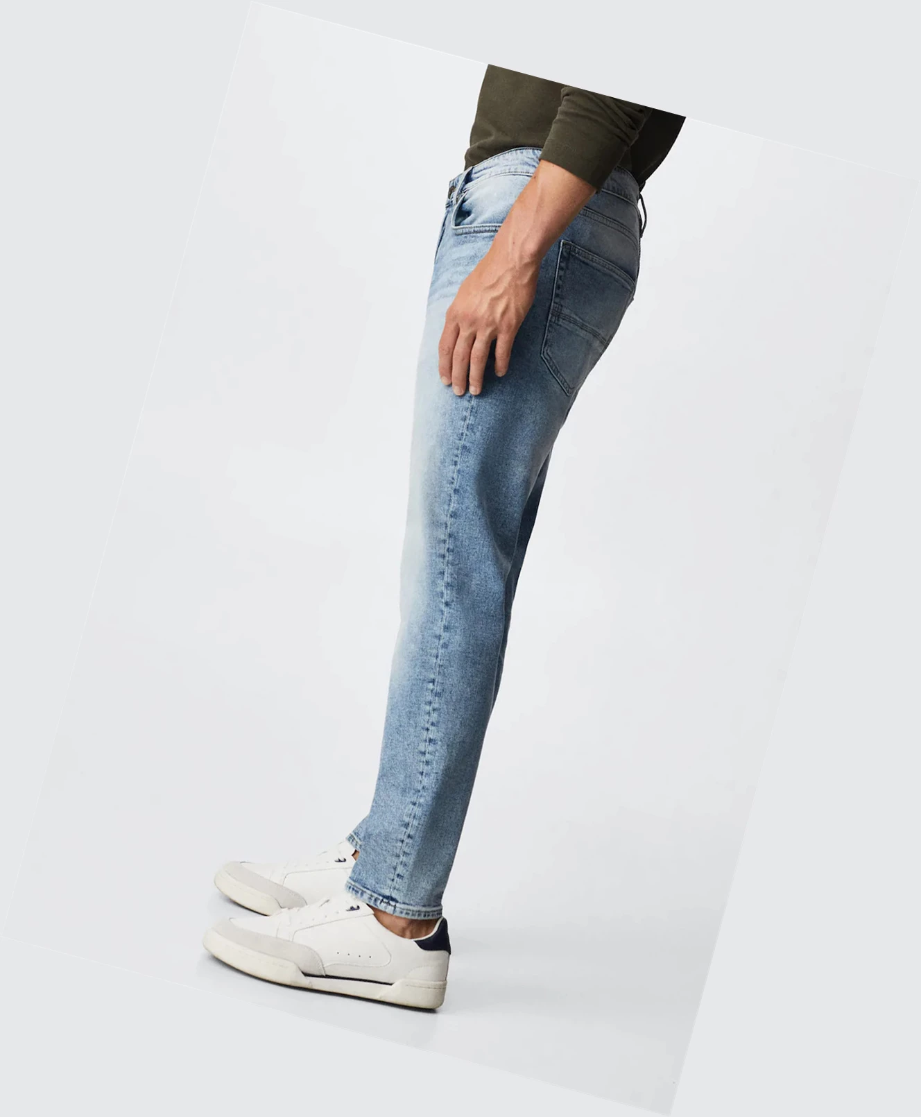 Džínsy Mango Tom Tapered-fit Panske Modre | SK860922