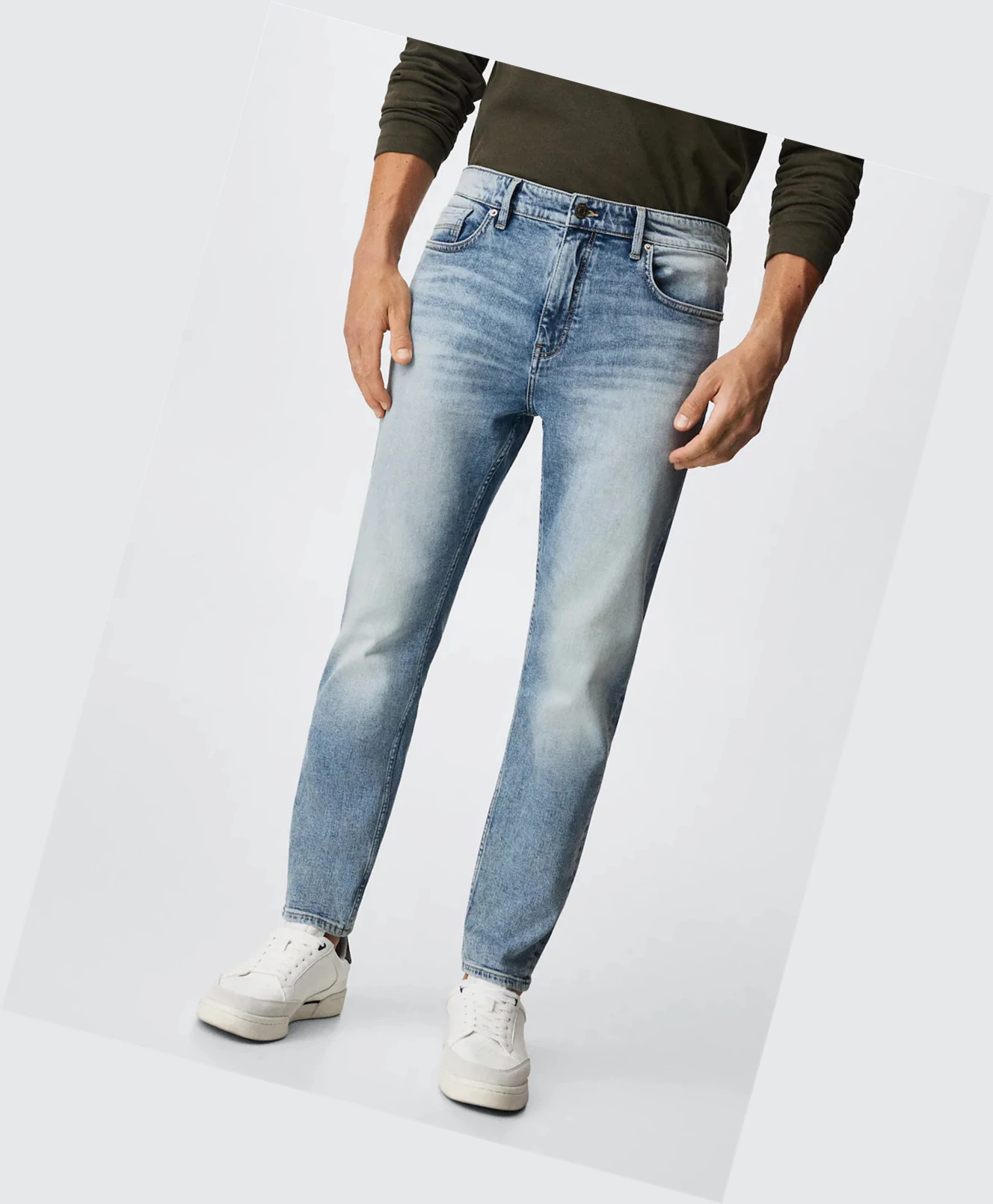 Džínsy Mango Tom Tapered-fit Panske Modre | SK860922