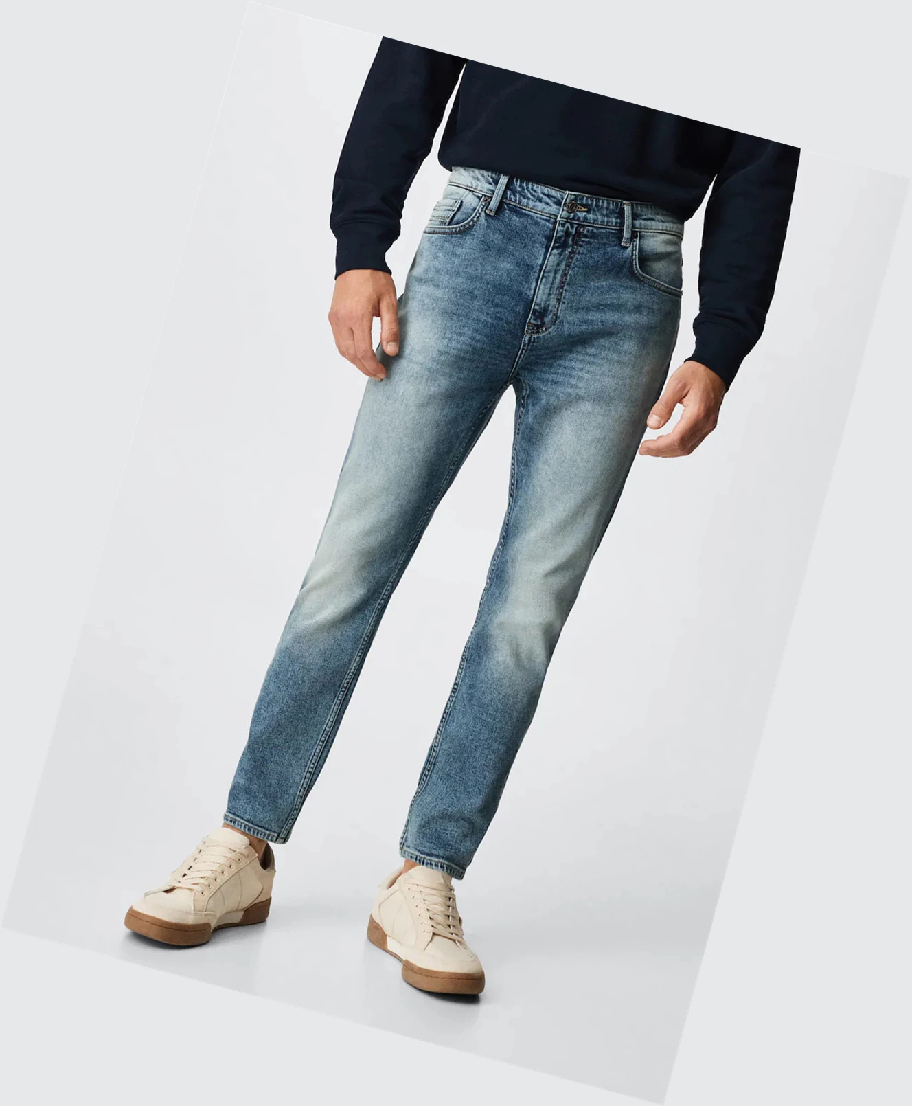 Džínsy Mango Tom Tapered-fit Panske Modre | SK861028