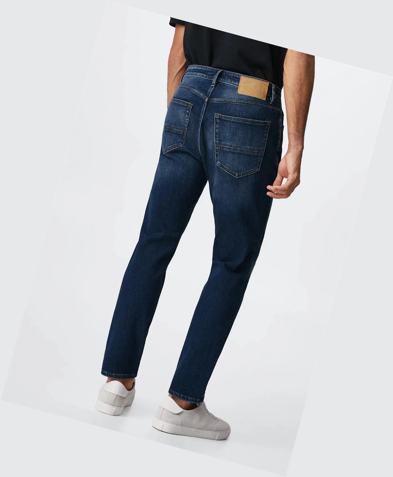 Džínsy Mango Tom Tapered-fit Panske Tmavo Modre | SK860887