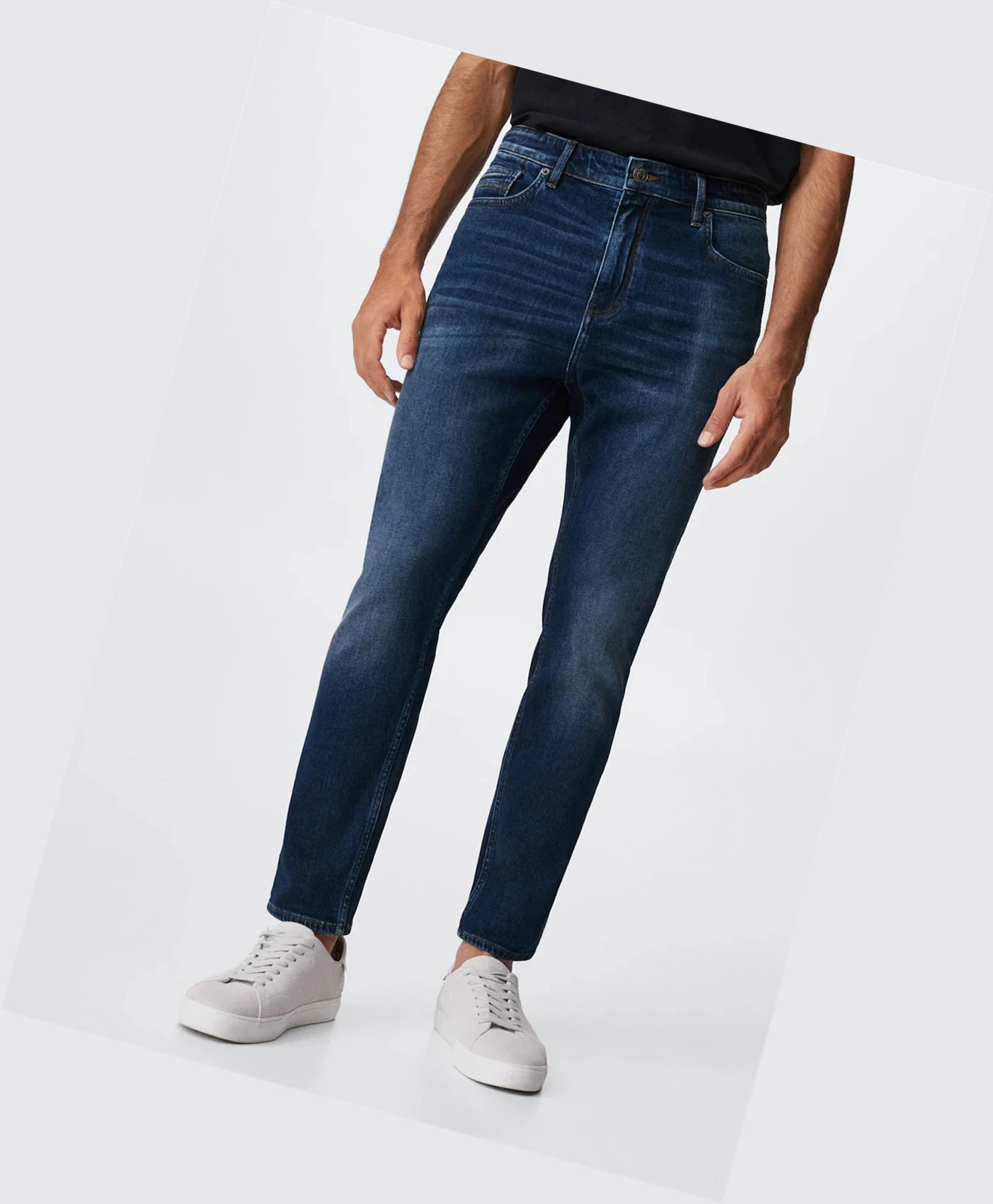 Džínsy Mango Tom Tapered-fit Panske Tmavo Modre | SK860887