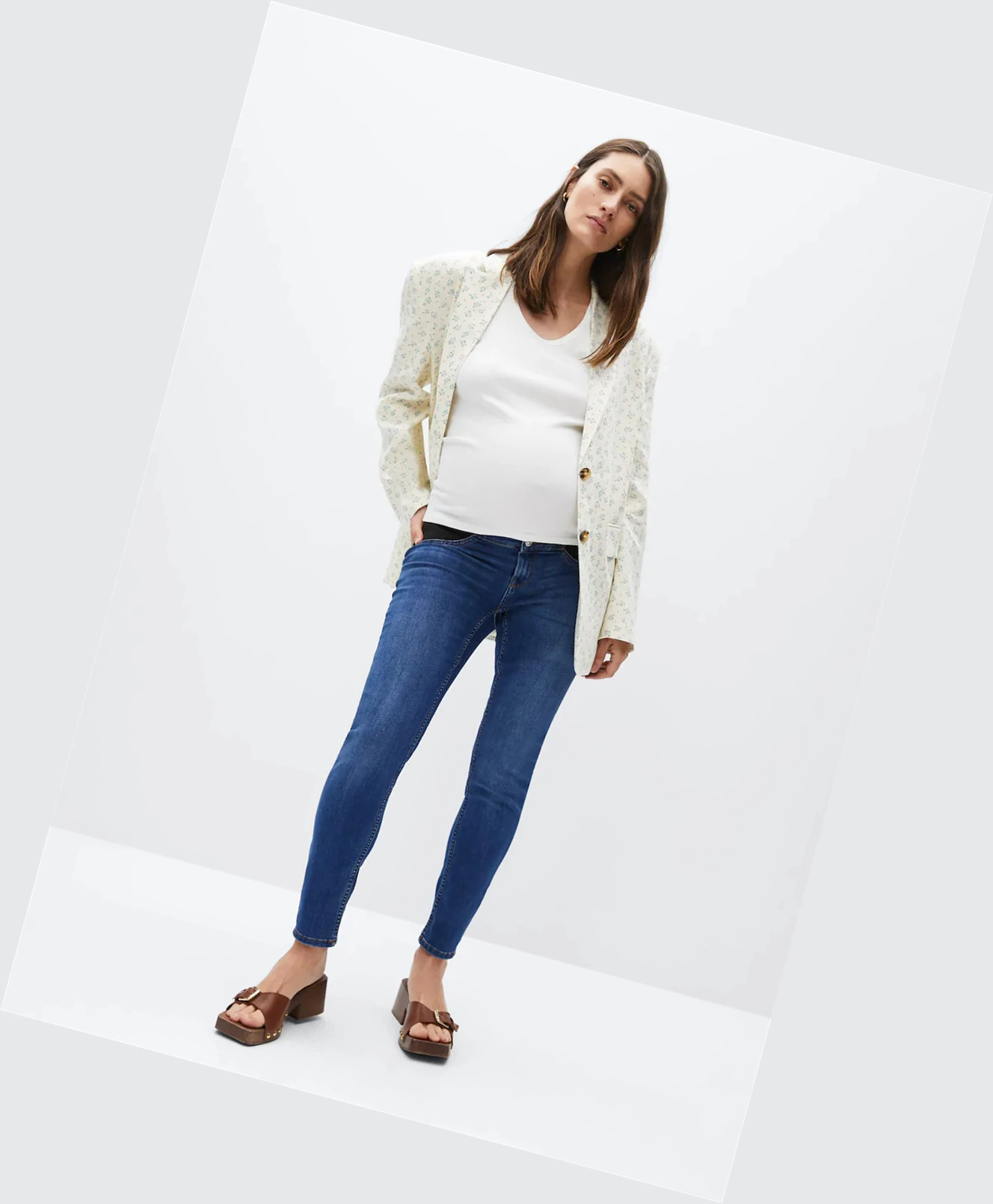 Džínsy Mango Vychudnutý Maternity Damske Tmavo Modre | SK860930