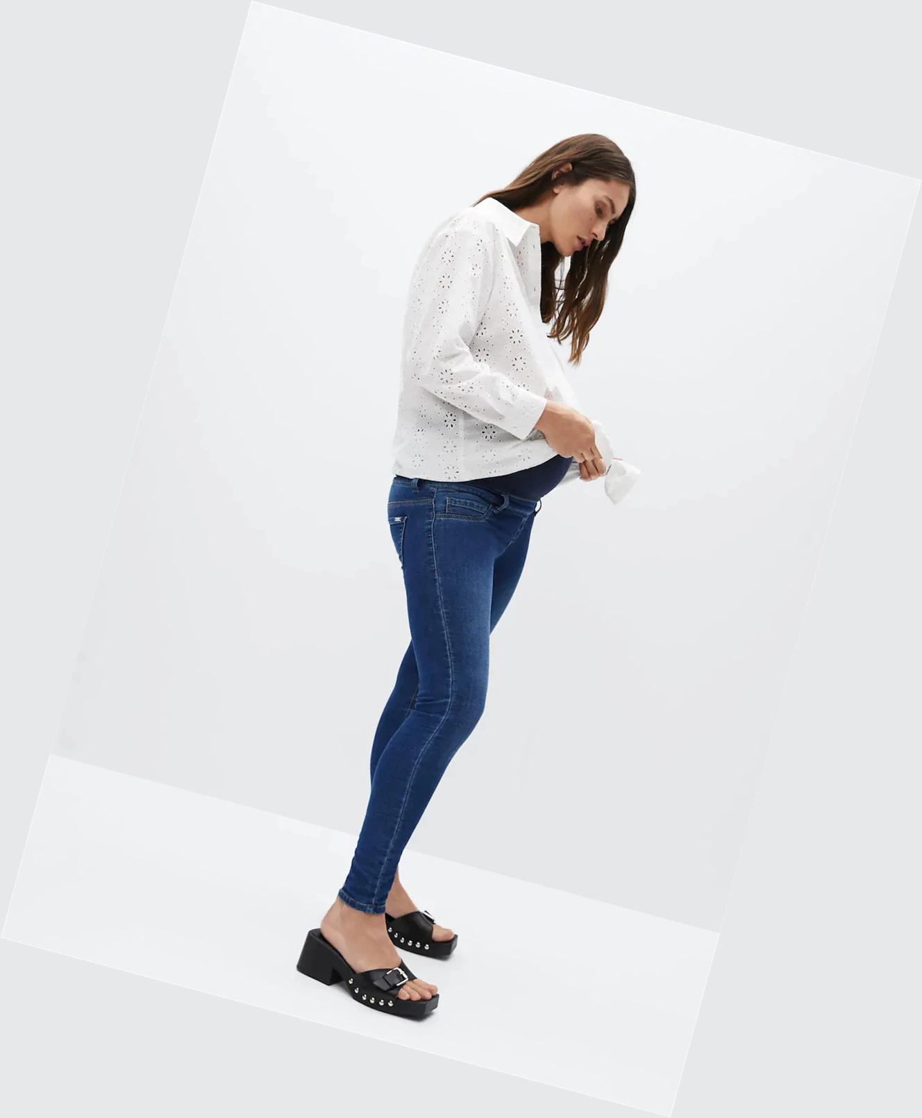 Džínsy Mango Vychudnutý Maternity Damske Modre | SK860936