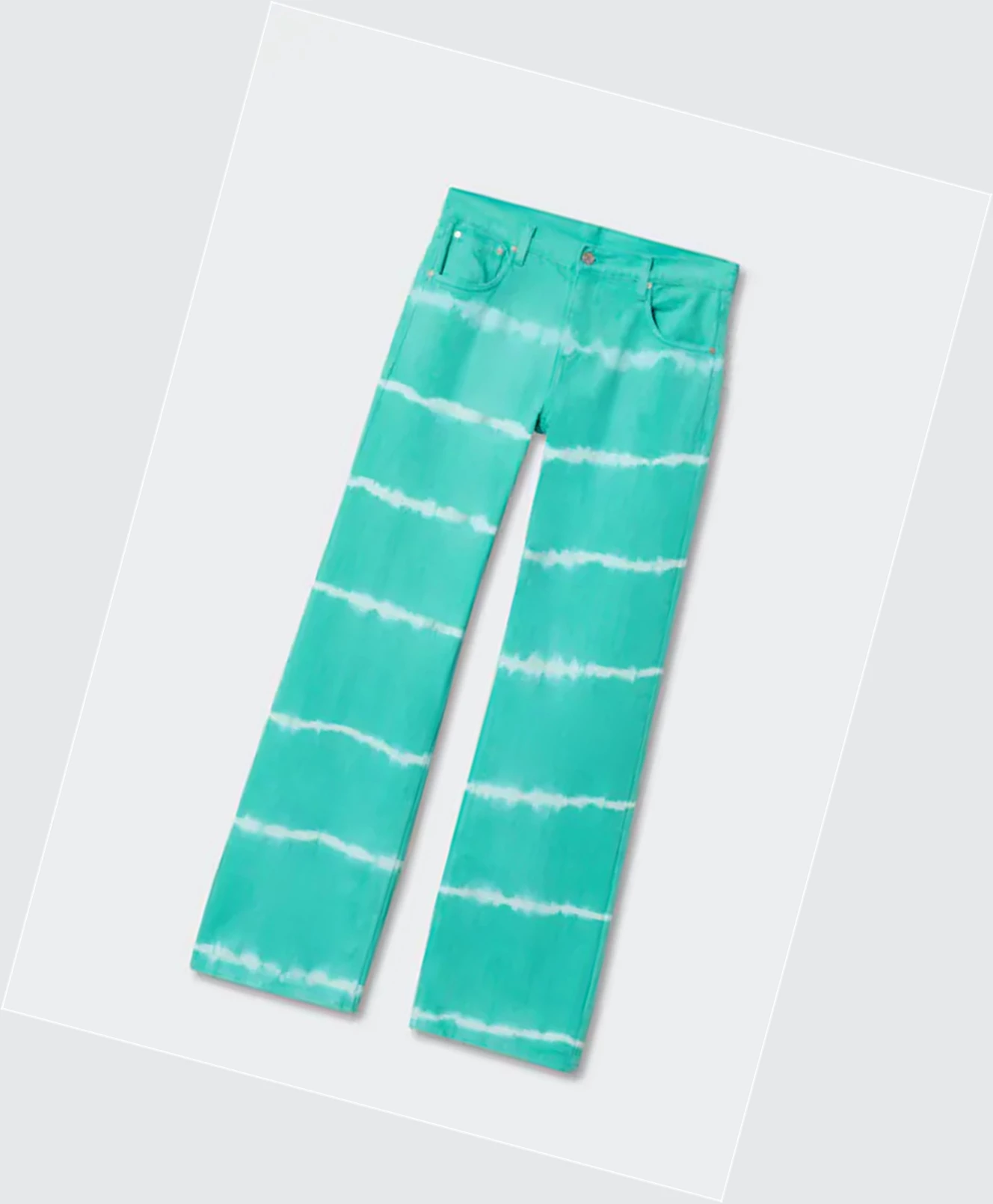 Džínsy Mango Wideleg Tie-dye Damske Tyrkysové | SK860953